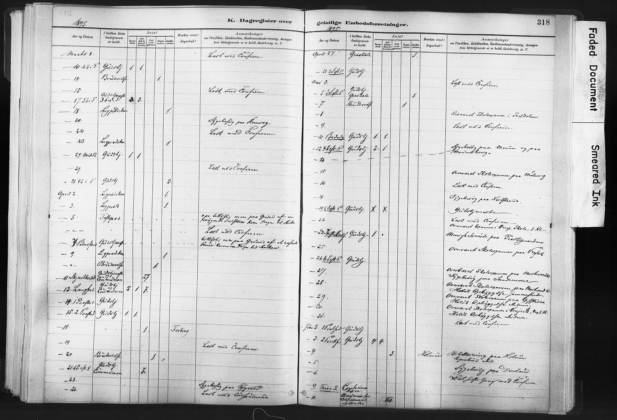 Ministerialprotokoller, klokkerbøker og fødselsregistre - Nord-Trøndelag, AV/SAT-A-1458/749/L0474: Parish register (official) no. 749A08, 1887-1903, p. 318