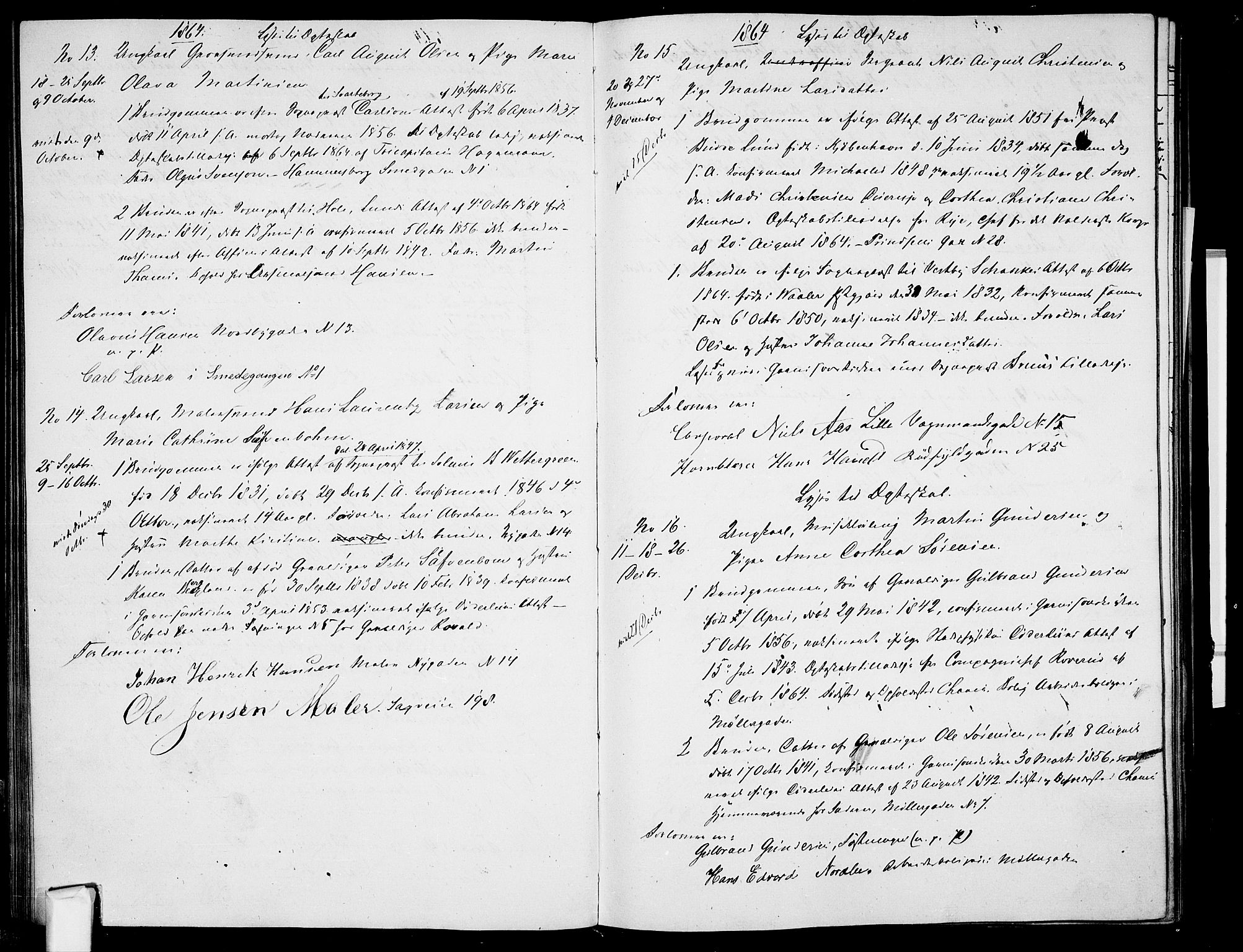 Garnisonsmenigheten Kirkebøker, AV/SAO-A-10846/H/Ha/L0006: Banns register no. I 6, 1856-1872