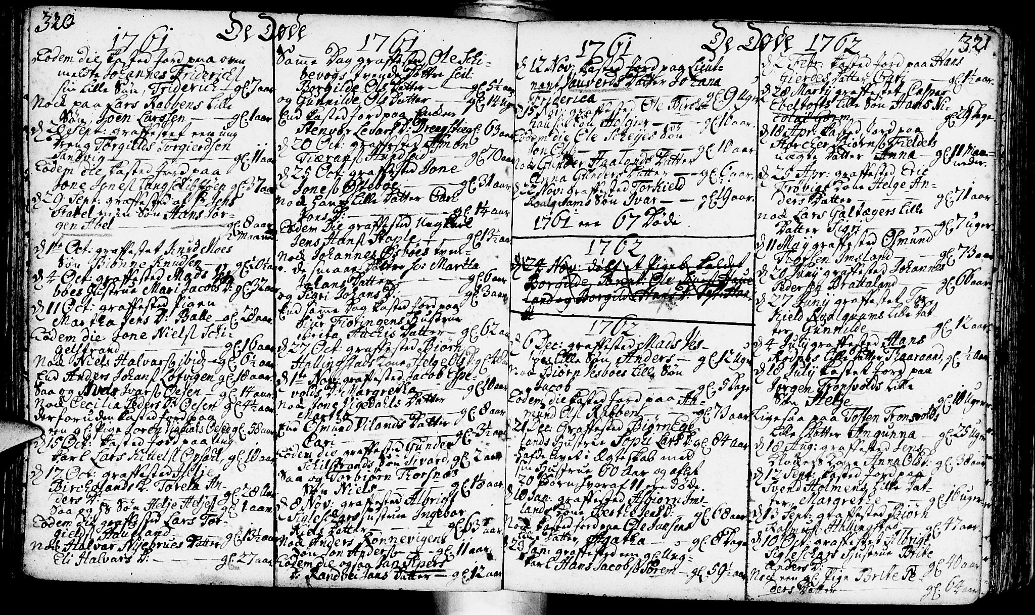 Vikedal sokneprestkontor, AV/SAST-A-101840/01/IV: Parish register (official) no. A 1, 1737-1778, p. 320-321