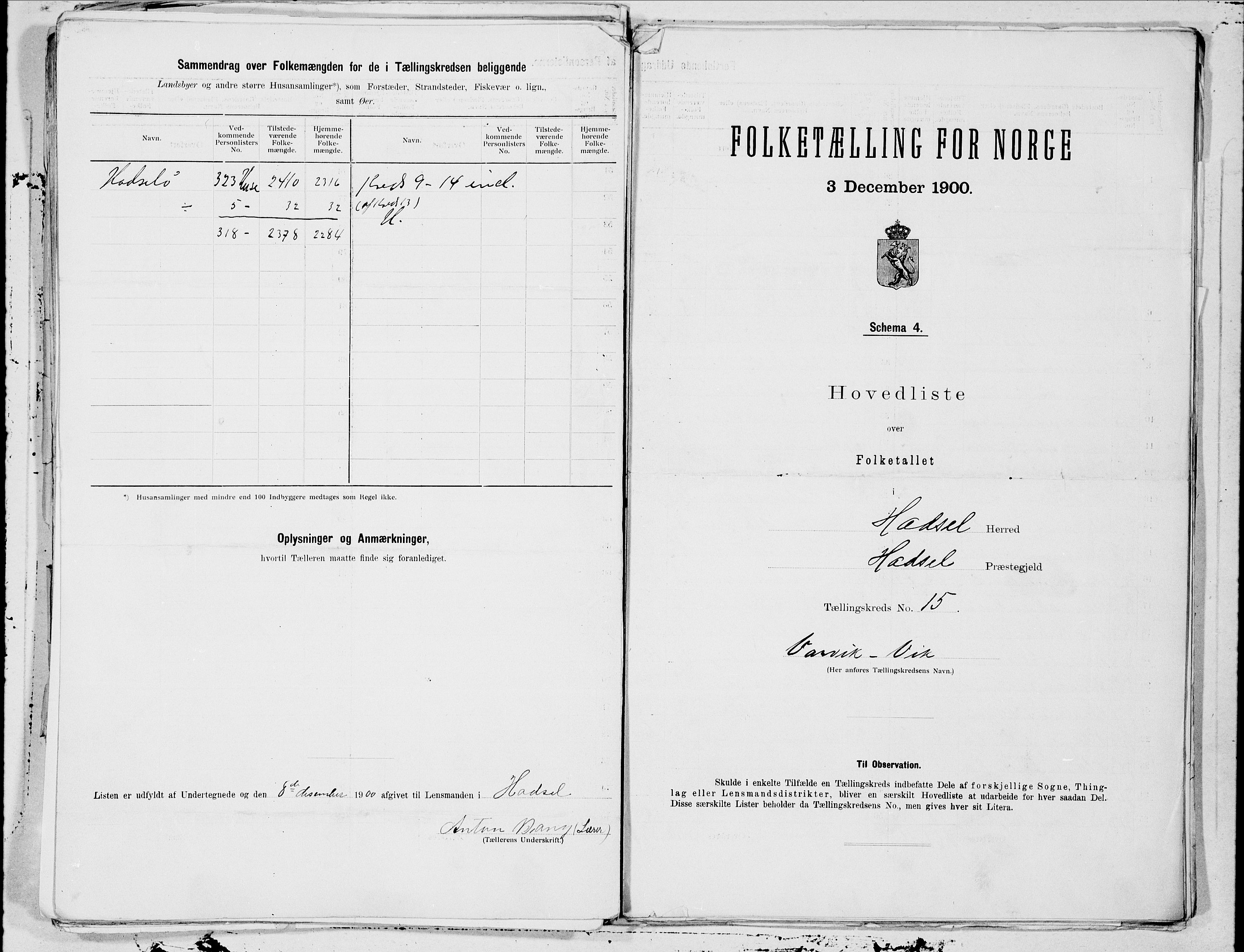 SAT, 1900 census for Hadsel, 1900, p. 28