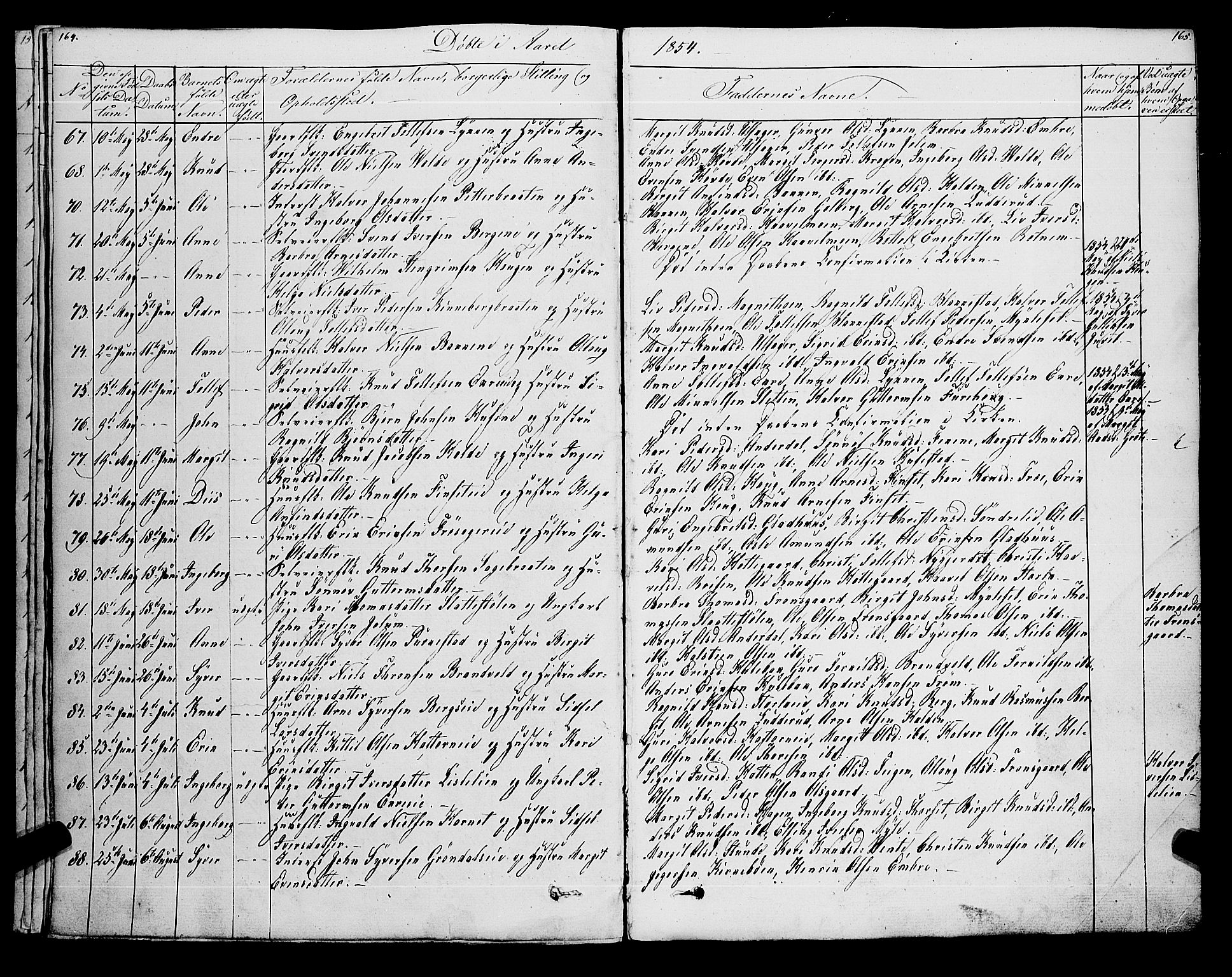 Gol kirkebøker, AV/SAKO-A-226/F/Fa/L0002: Parish register (official) no. I 2, 1837-1863, p. 164-165