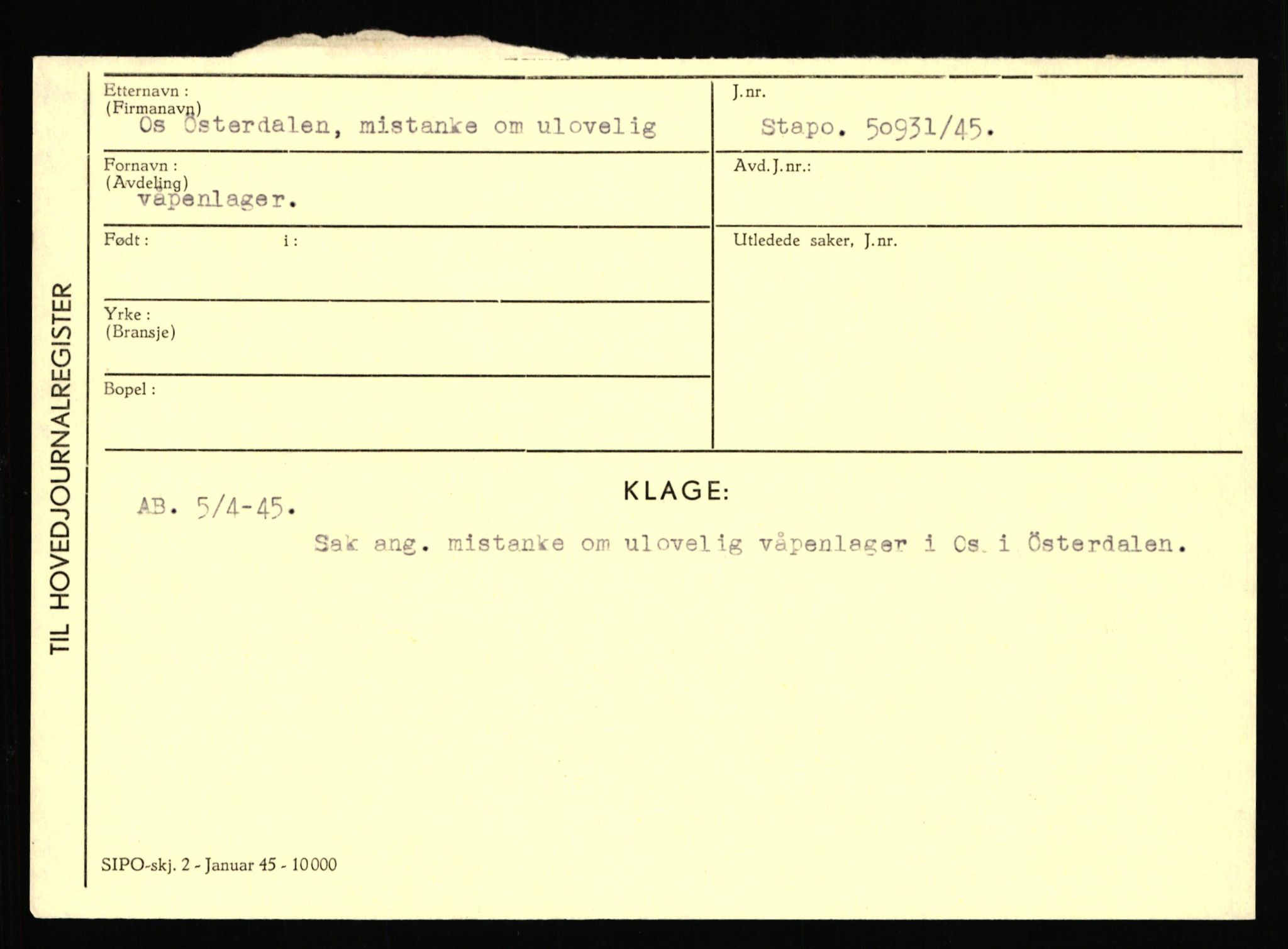 Statspolitiet - Hovedkontoret / Osloavdelingen, AV/RA-S-1329/C/Ca/L0012: Oanæs - Quistgaard	, 1943-1945, p. 2318