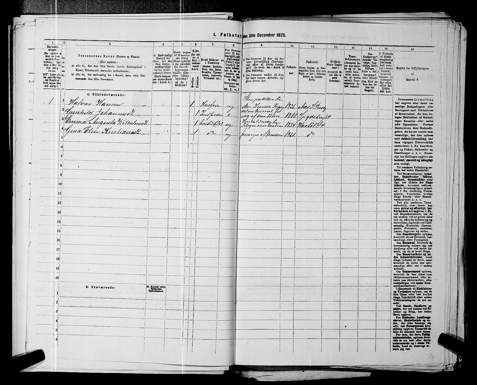 RA, 1875 census for 0211L Vestby/Vestby, Garder og Såner, 1875, p. 592