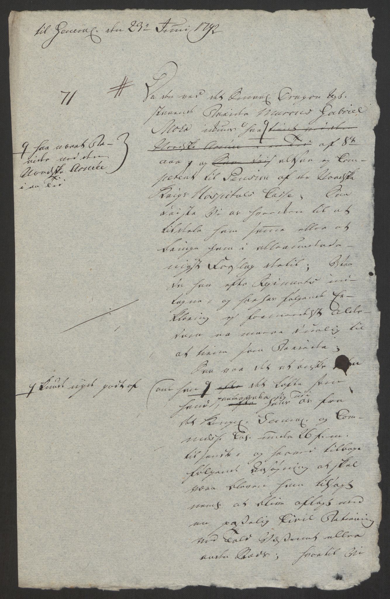 Forsvaret, Den norske kvesthuskasse/krigshospitalkasse, AV/RA-RAFA-1887/F/Fa/L0008: Konsepter, 1790-1793, p. 860