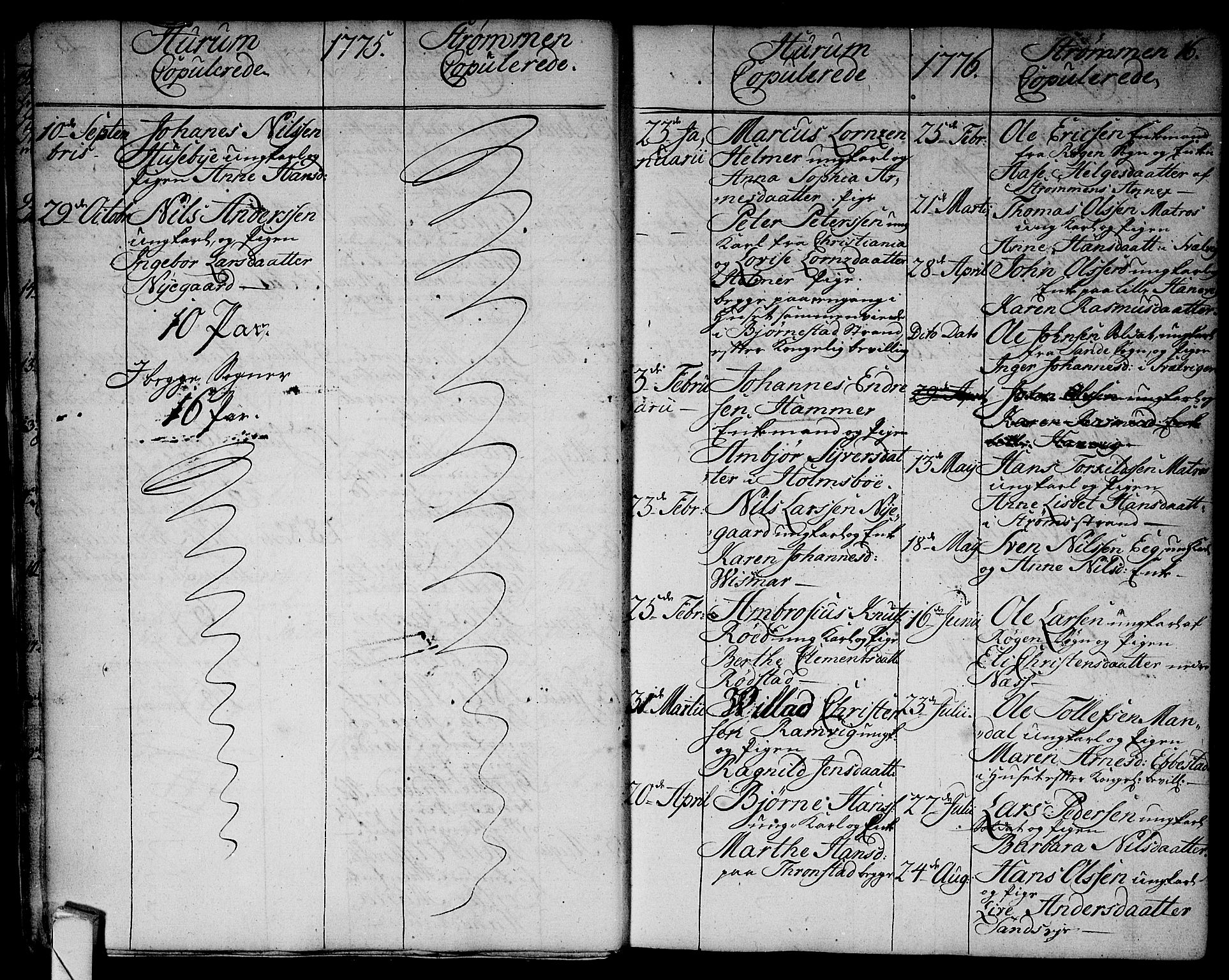 Hurum kirkebøker, SAKO/A-229/F/Fa/L0007: Parish register (official) no. 7, 1771-1810, p. 16