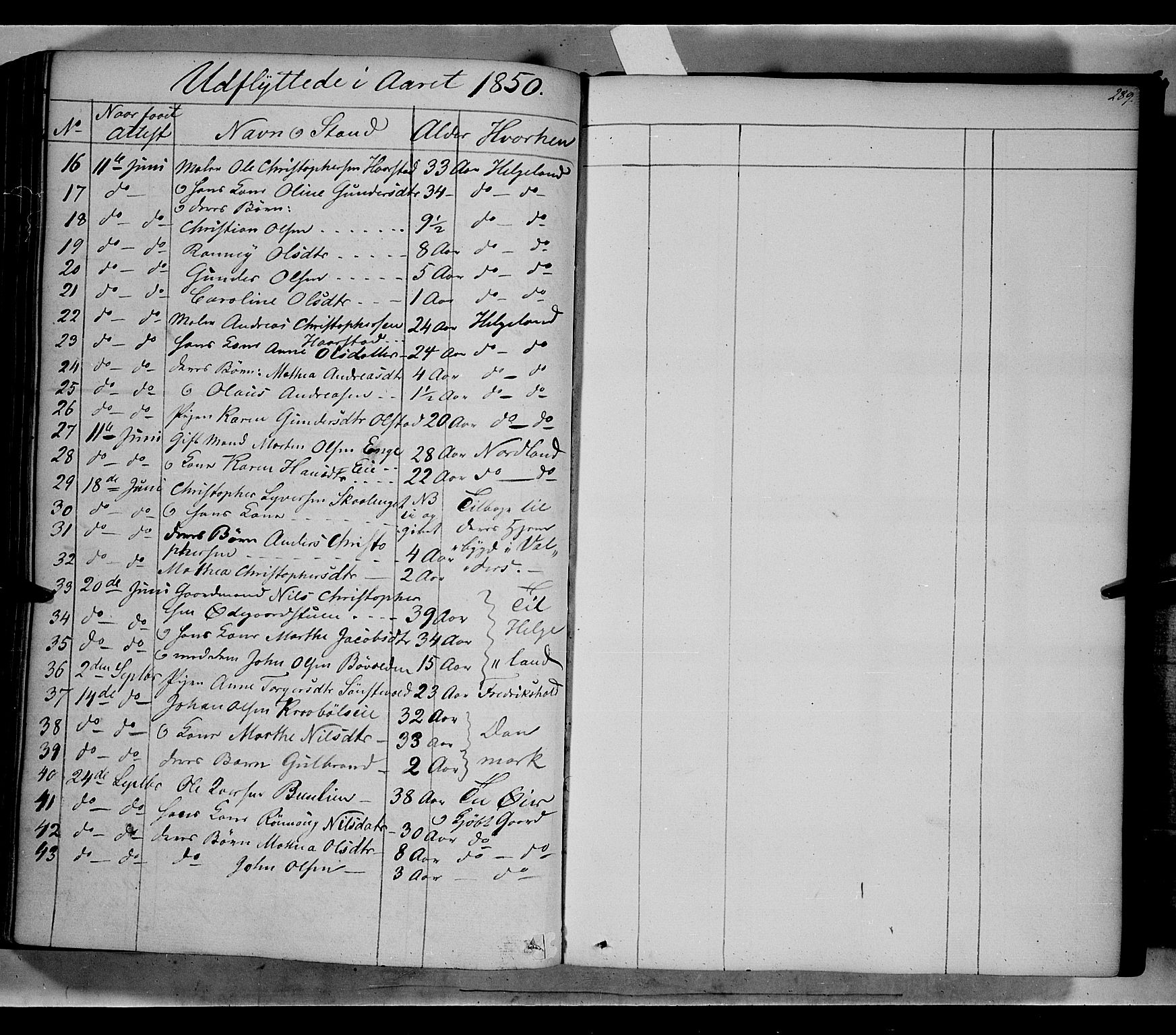 Gausdal prestekontor, SAH/PREST-090/H/Ha/Haa/L0007: Parish register (official) no. 7, 1840-1850, p. 289