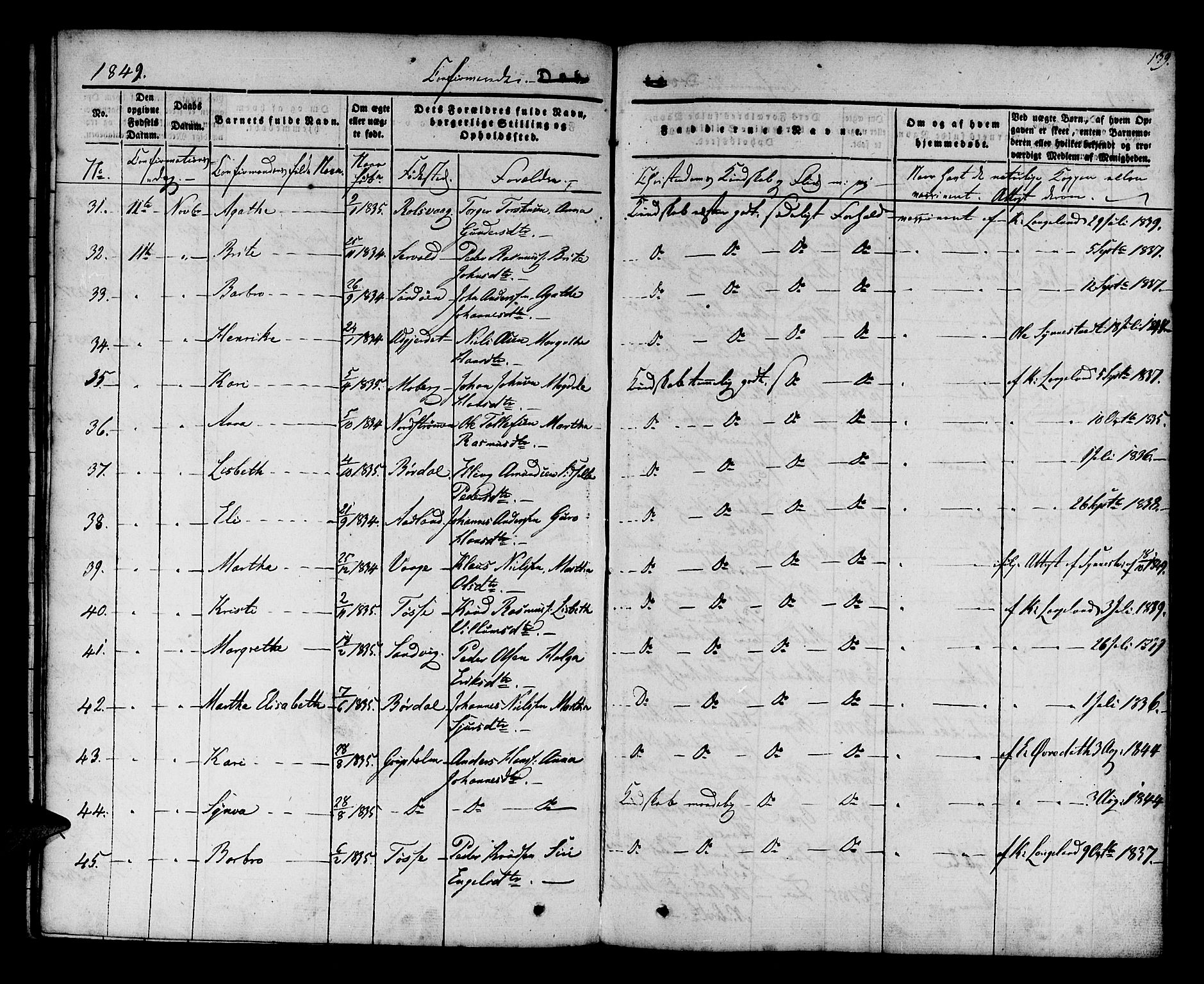 Os sokneprestembete, AV/SAB-A-99929: Parish register (official) no. A 15, 1839-1851, p. 139