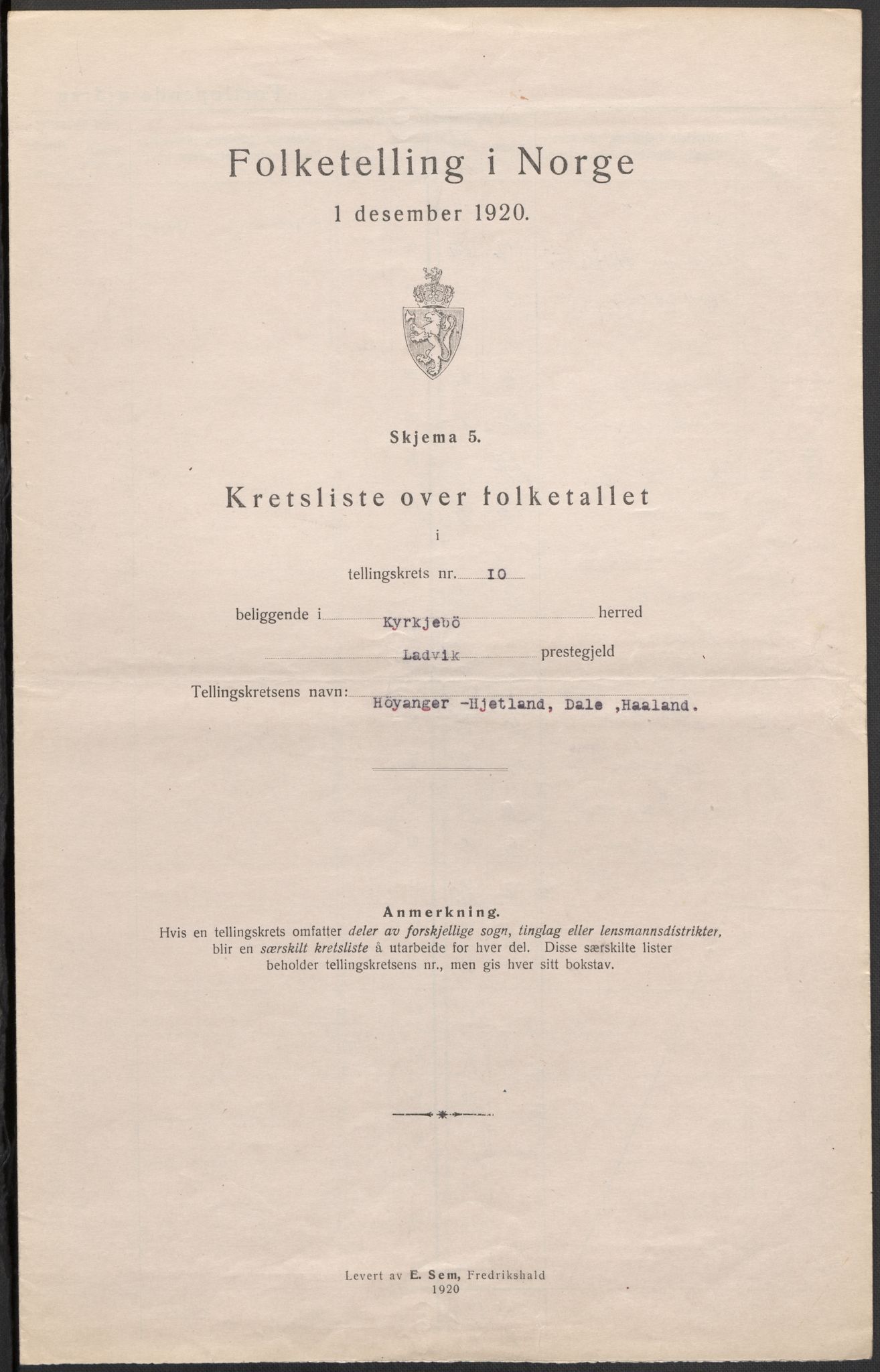 SAB, 1920 census for Kyrkjebø, 1920, p. 31