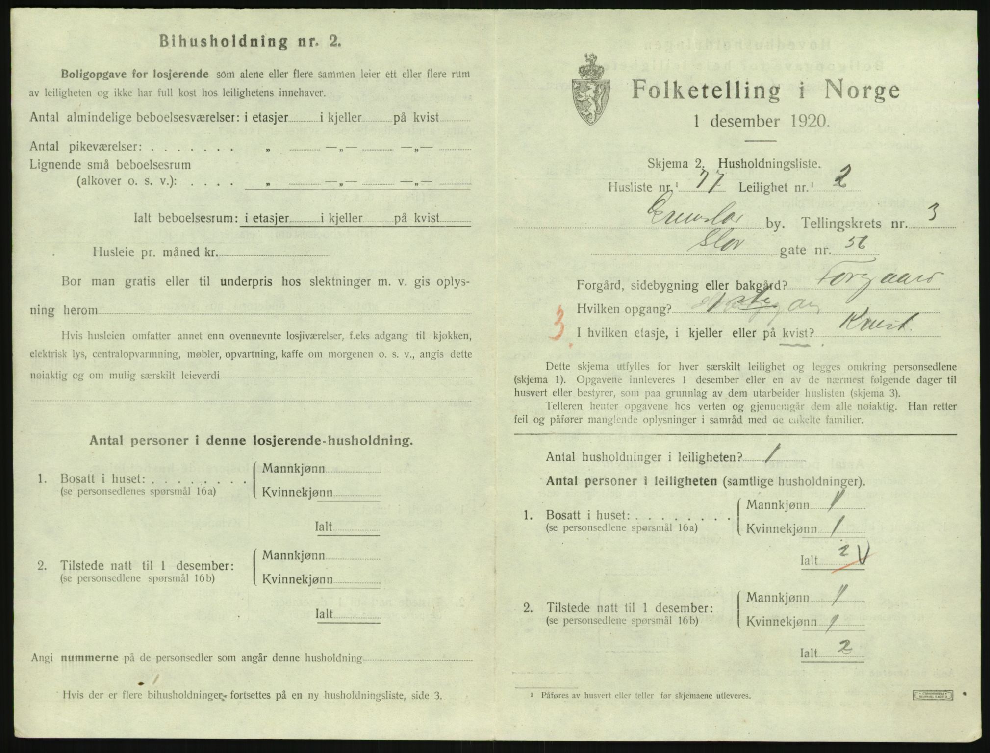 SAK, 1920 census for Grimstad, 1920, p. 1749