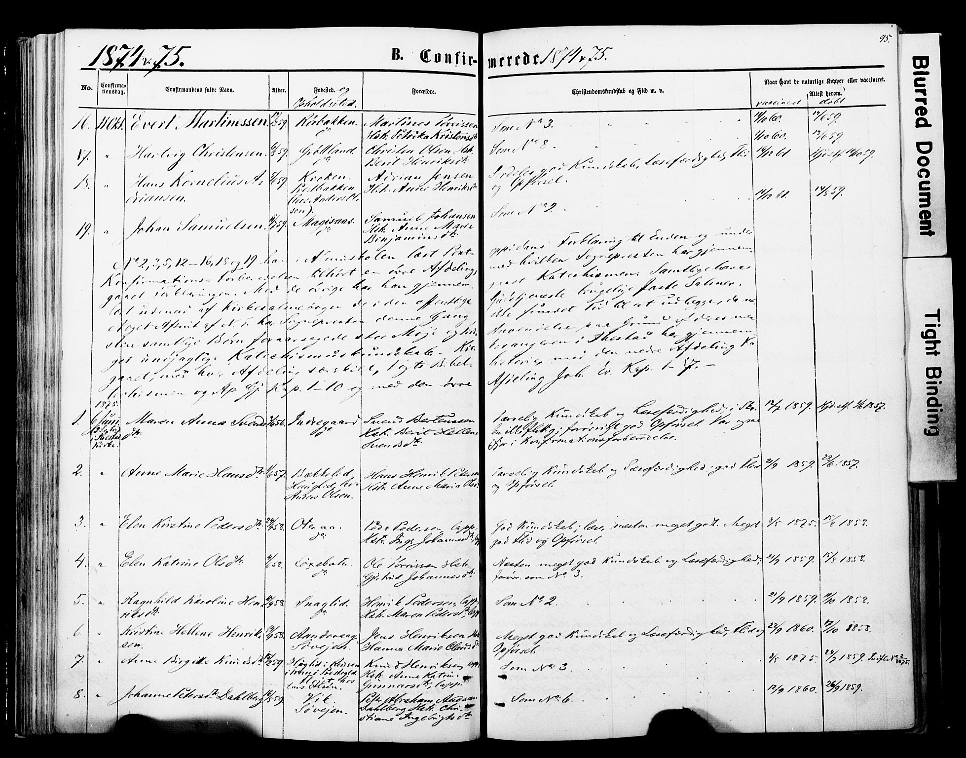 Ibestad sokneprestembete, SATØ/S-0077/H/Ha/Haa/L0013kirke: Parish register (official) no. 13, 1865-1879, p. 95