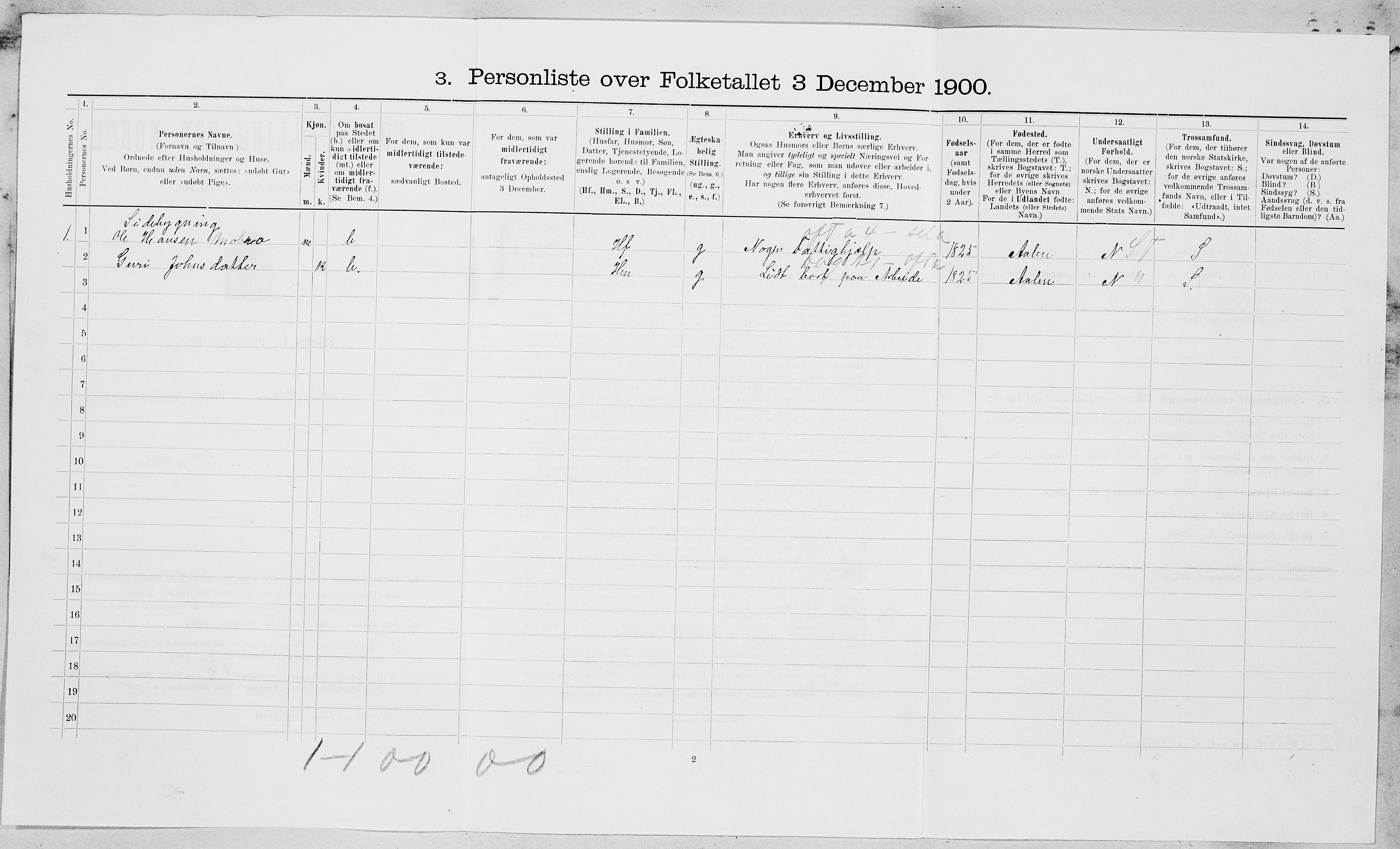 SAT, 1900 census for Strinda, 1900, p. 410