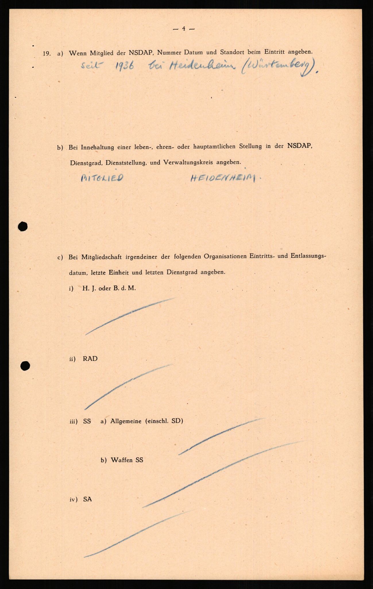 Forsvaret, Forsvarets overkommando II, RA/RAFA-3915/D/Db/L0021: CI Questionaires. Tyske okkupasjonsstyrker i Norge. Tyskere., 1945-1946, p. 279