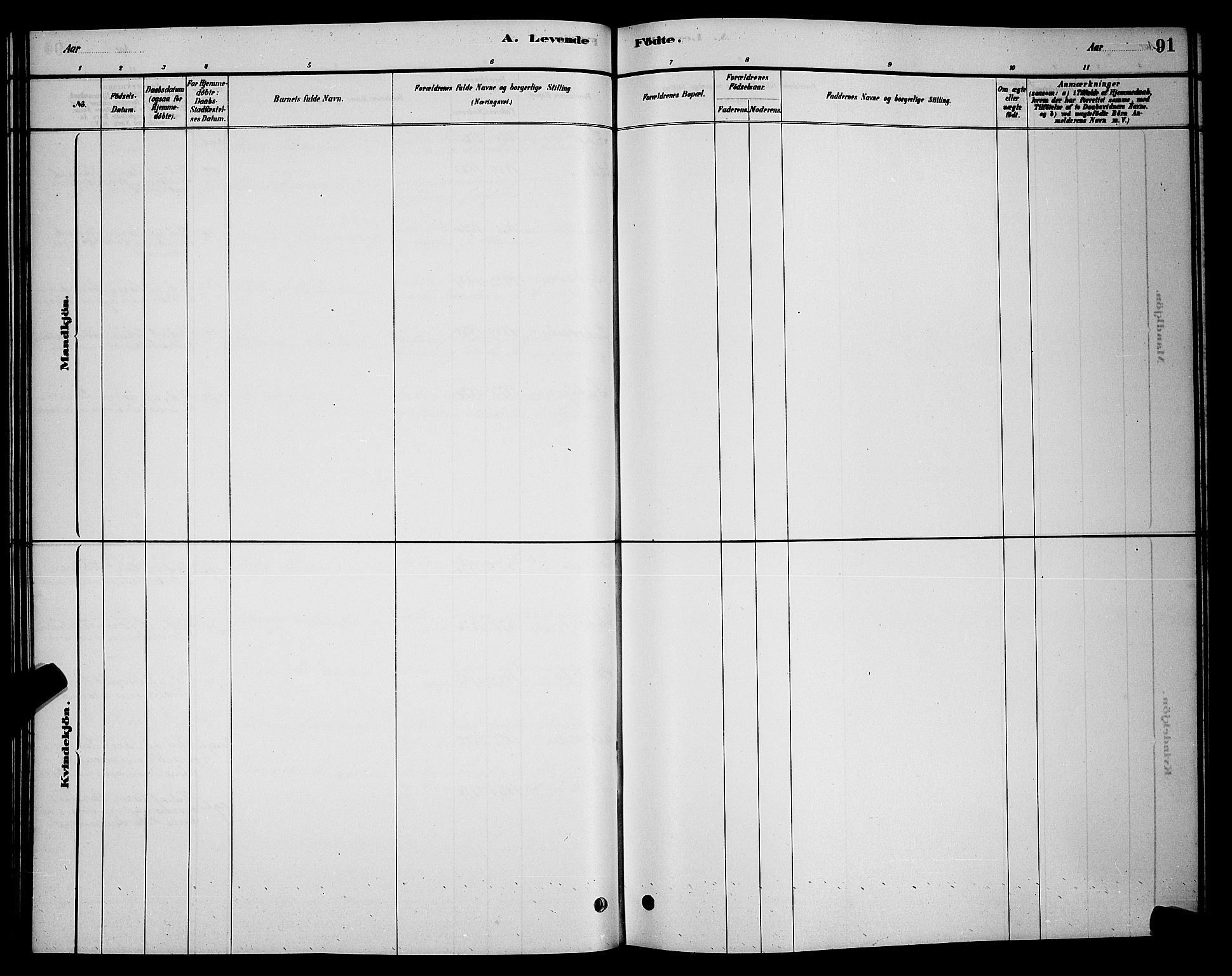 Vadsø sokneprestkontor, SATØ/S-1325/H/Hb/L0003klokker: Parish register (copy) no. 3, 1881-1901, p. 91