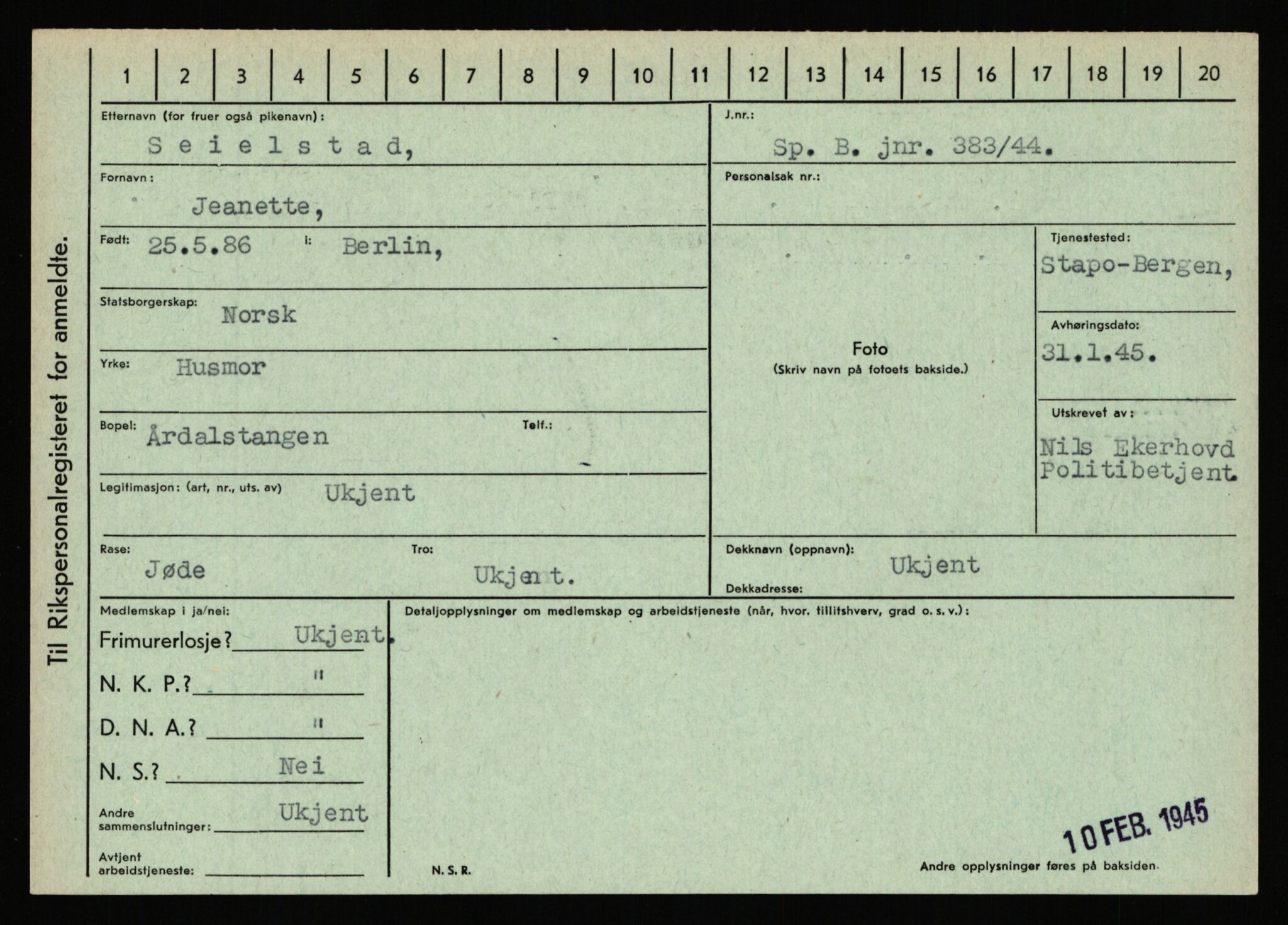 Statspolitiet - Hovedkontoret / Osloavdelingen, AV/RA-S-1329/C/Ca/L0013: Raa - Servold, 1943-1945, p. 4649