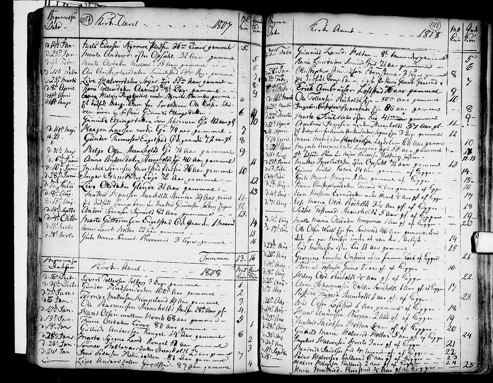 Lardal kirkebøker, SAKO/A-350/F/Fa/L0003: Parish register (official) no. I 3, 1733-1815, p. 1117-1118
