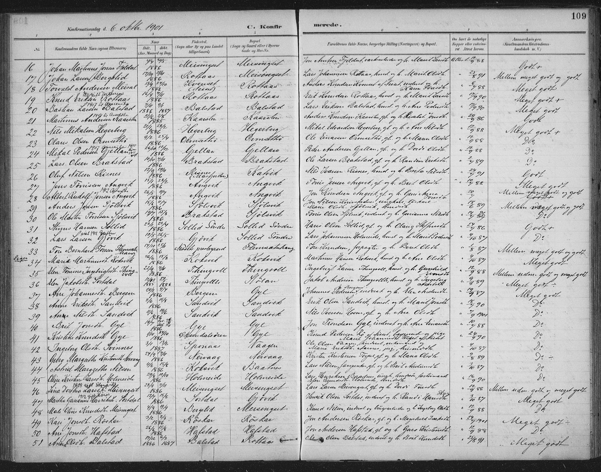 Ministerialprotokoller, klokkerbøker og fødselsregistre - Møre og Romsdal, AV/SAT-A-1454/586/L0988: Parish register (official) no. 586A14, 1893-1905, p. 109