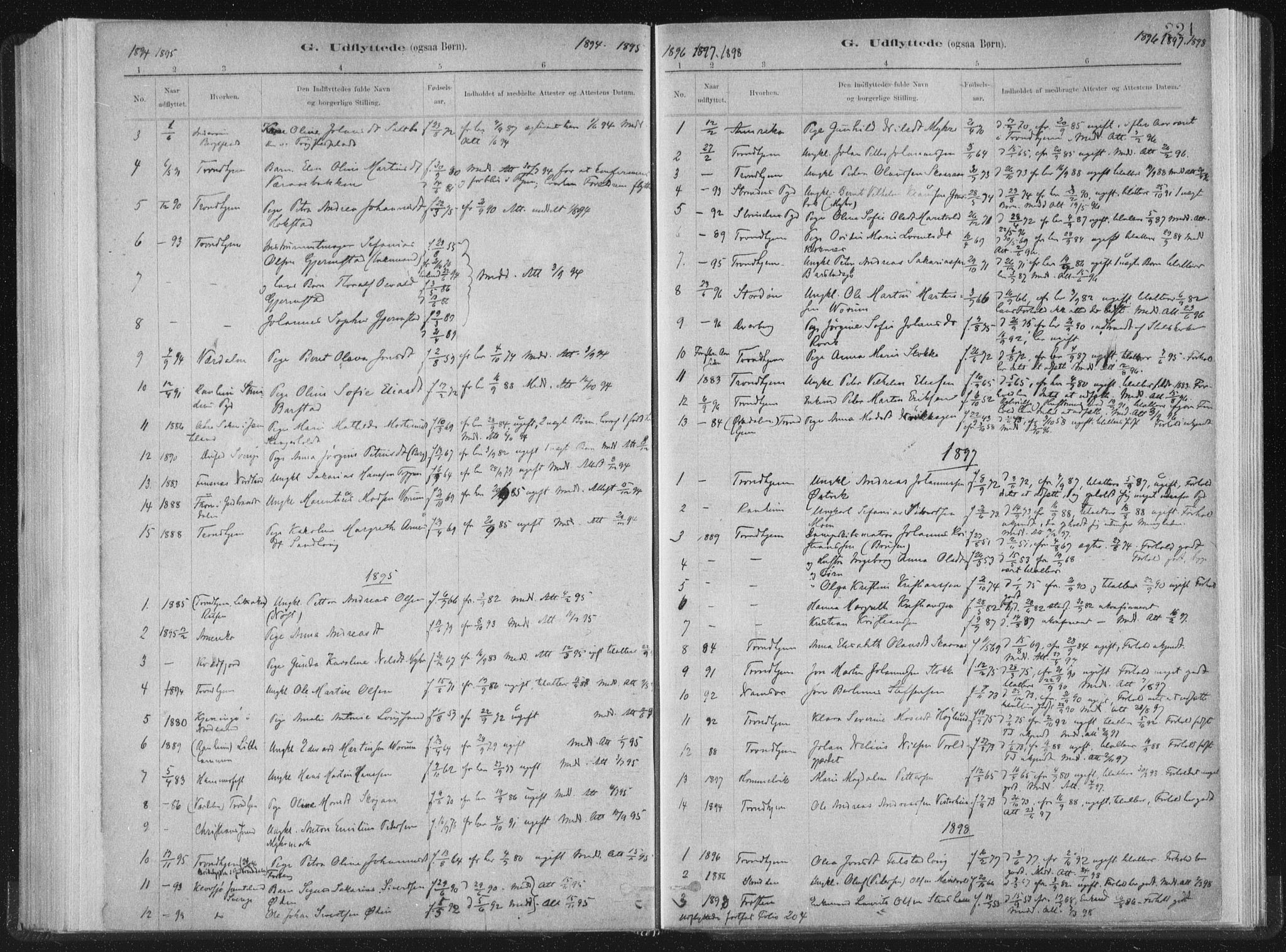 Ministerialprotokoller, klokkerbøker og fødselsregistre - Nord-Trøndelag, SAT/A-1458/722/L0220: Parish register (official) no. 722A07, 1881-1908, p. 221