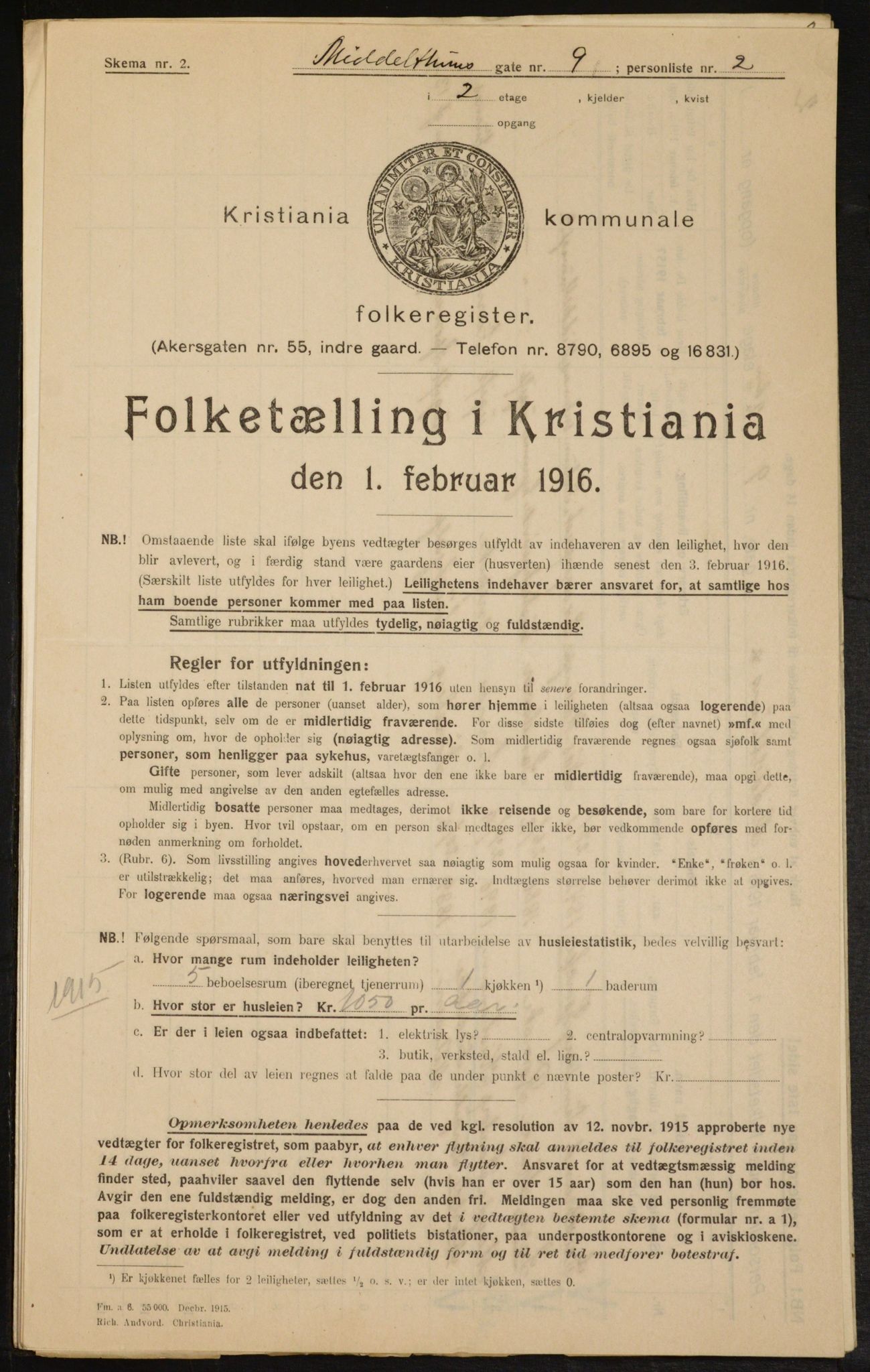 OBA, Municipal Census 1916 for Kristiania, 1916, p. 66971