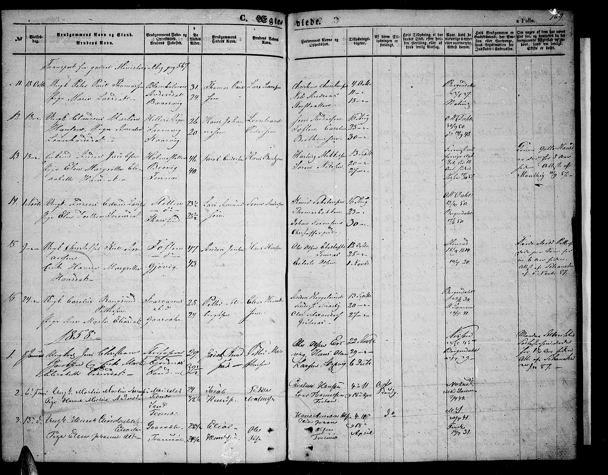 Tromsøysund sokneprestkontor, SATØ/S-1304/G/Gb/L0001klokker: Parish register (copy) no. 1, 1857-1869, p. 169