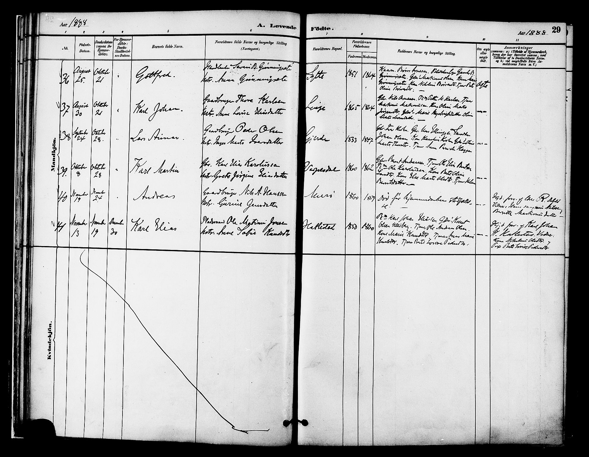 Ministerialprotokoller, klokkerbøker og fødselsregistre - Møre og Romsdal, SAT/A-1454/519/L0255: Parish register (official) no. 519A14, 1884-1908, p. 29