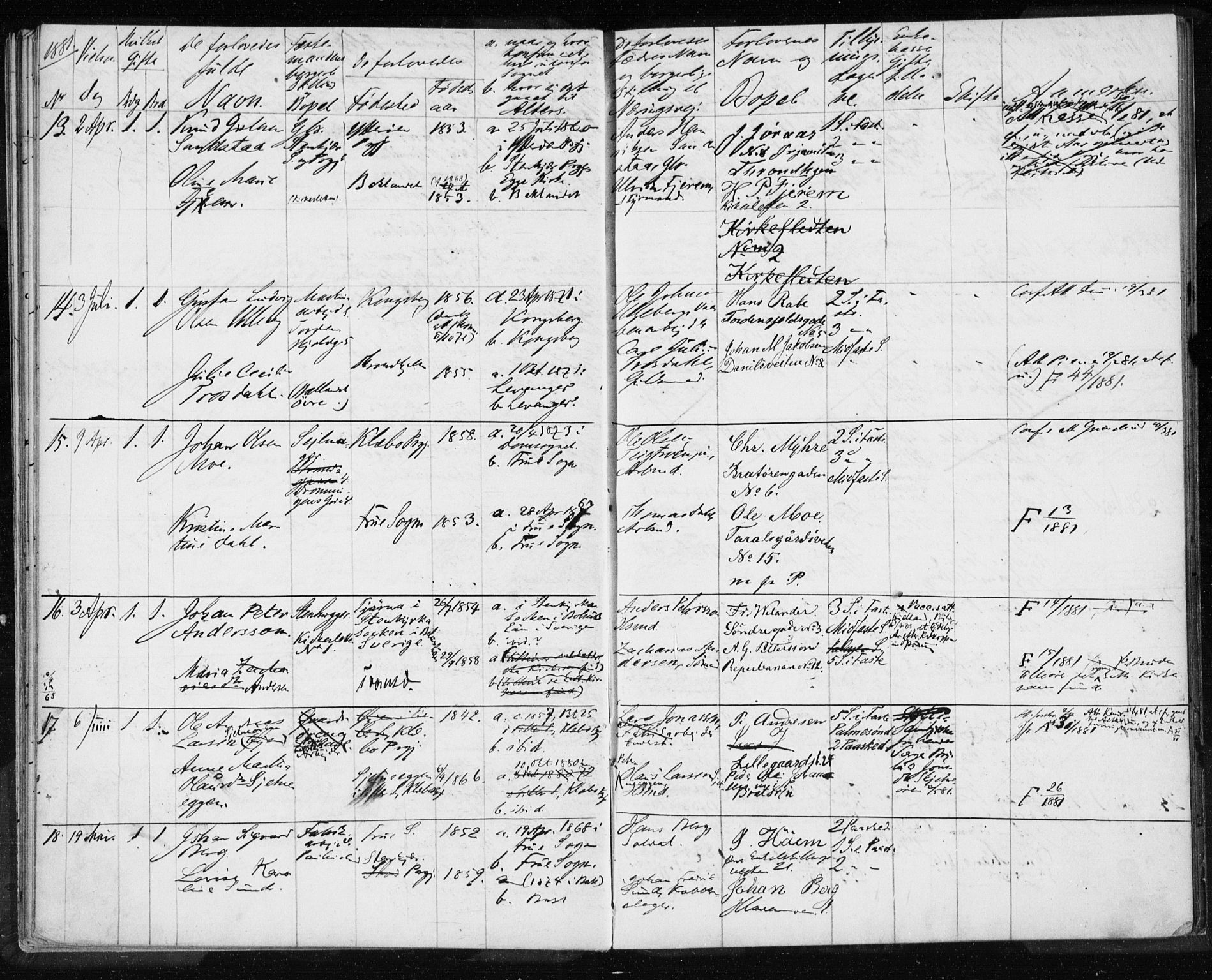 Ministerialprotokoller, klokkerbøker og fødselsregistre - Sør-Trøndelag, AV/SAT-A-1456/604/L0188: Parish register (official) no. 604A11, 1878-1892