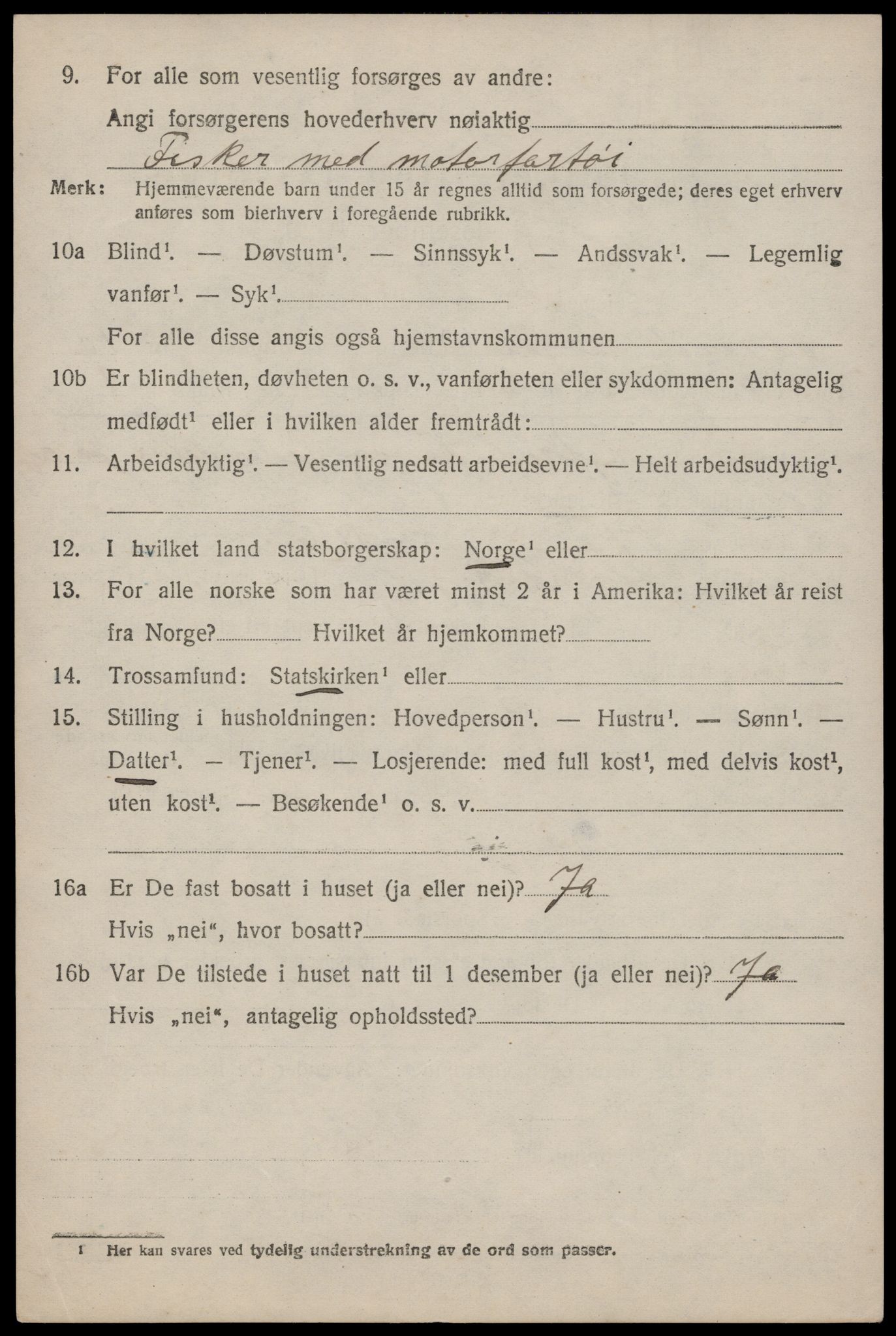 SAST, 1920 census for Strand, 1920, p. 7034