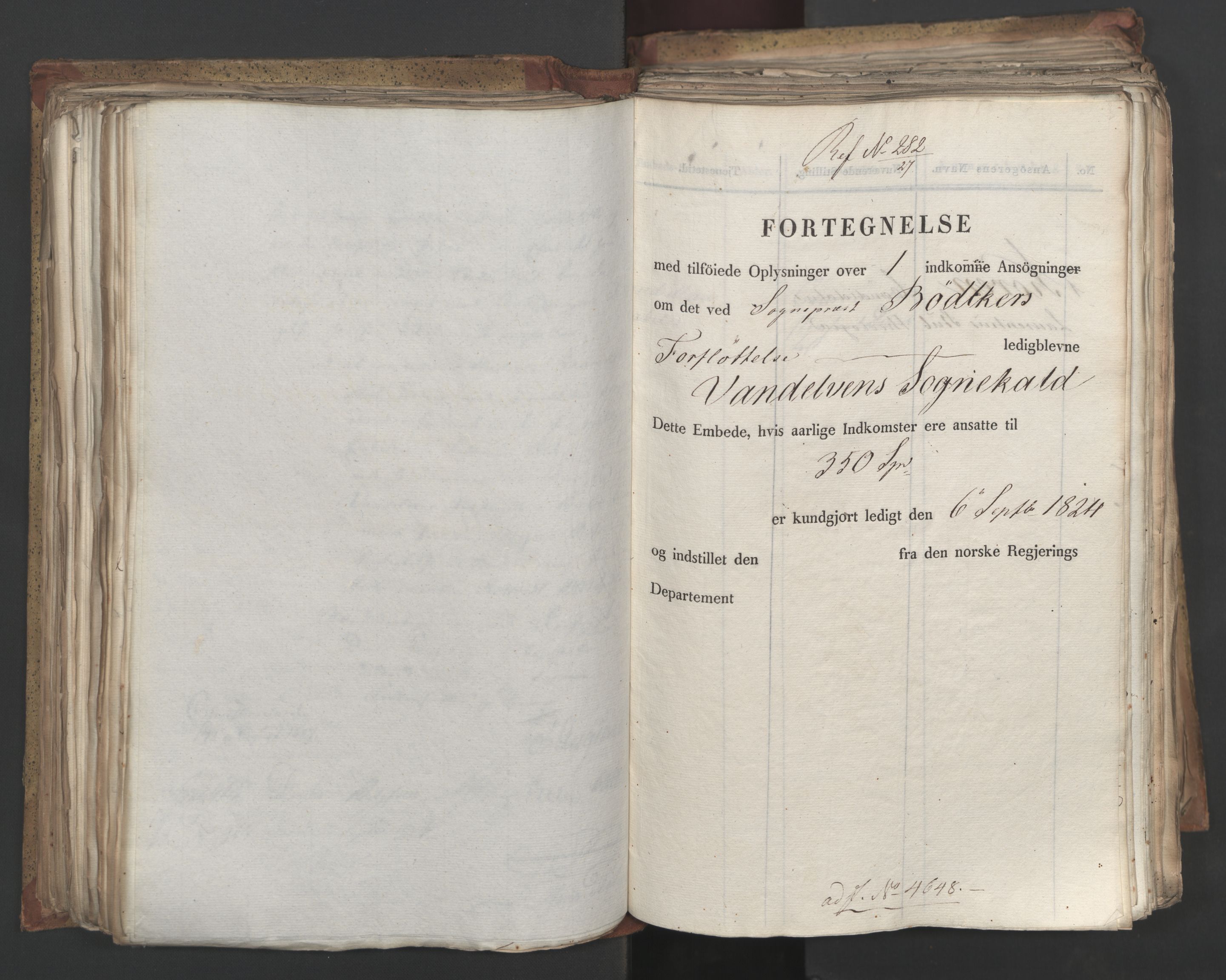 Statsrådsavdelingen i Stockholm, AV/RA-S-1003/D/Da/L0052: Regjeringsinnstillinger nr. 4566-4799, 1827, p. 222