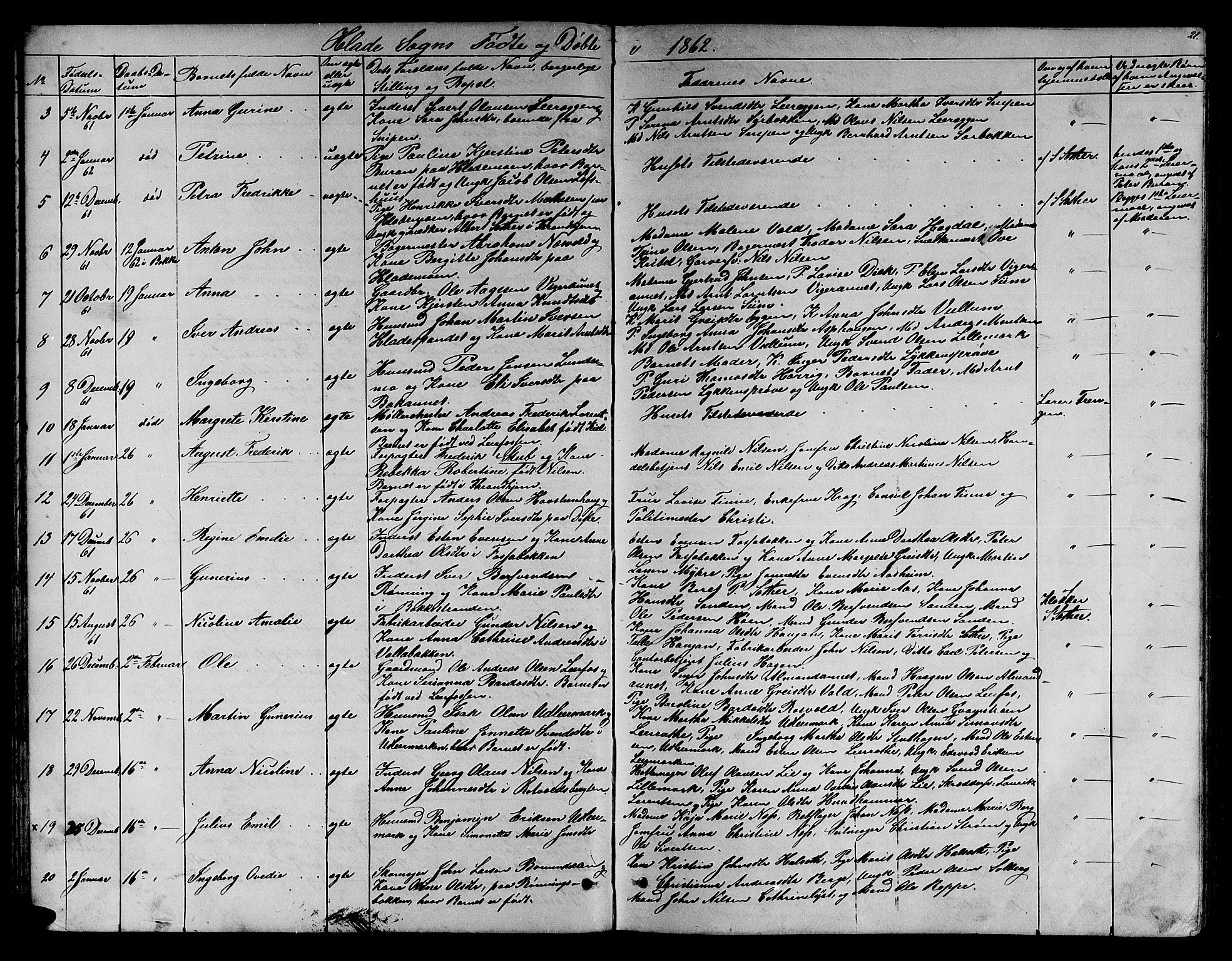 Ministerialprotokoller, klokkerbøker og fødselsregistre - Sør-Trøndelag, SAT/A-1456/606/L0311: Parish register (copy) no. 606C07, 1860-1877, p. 21