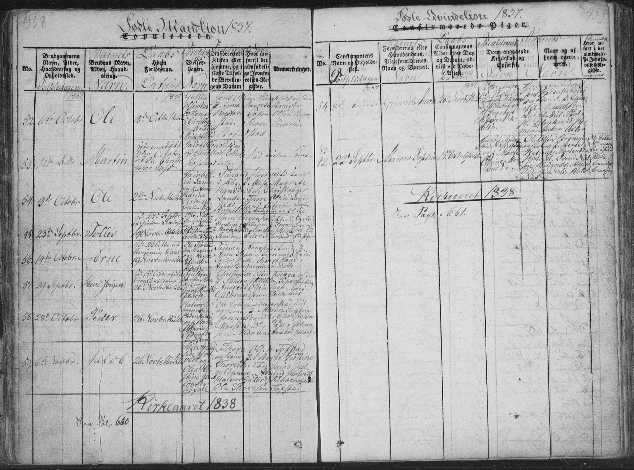 Sandsvær kirkebøker, AV/SAKO-A-244/F/Fa/L0004: Parish register (official) no. I 4, 1817-1839, p. 458-459