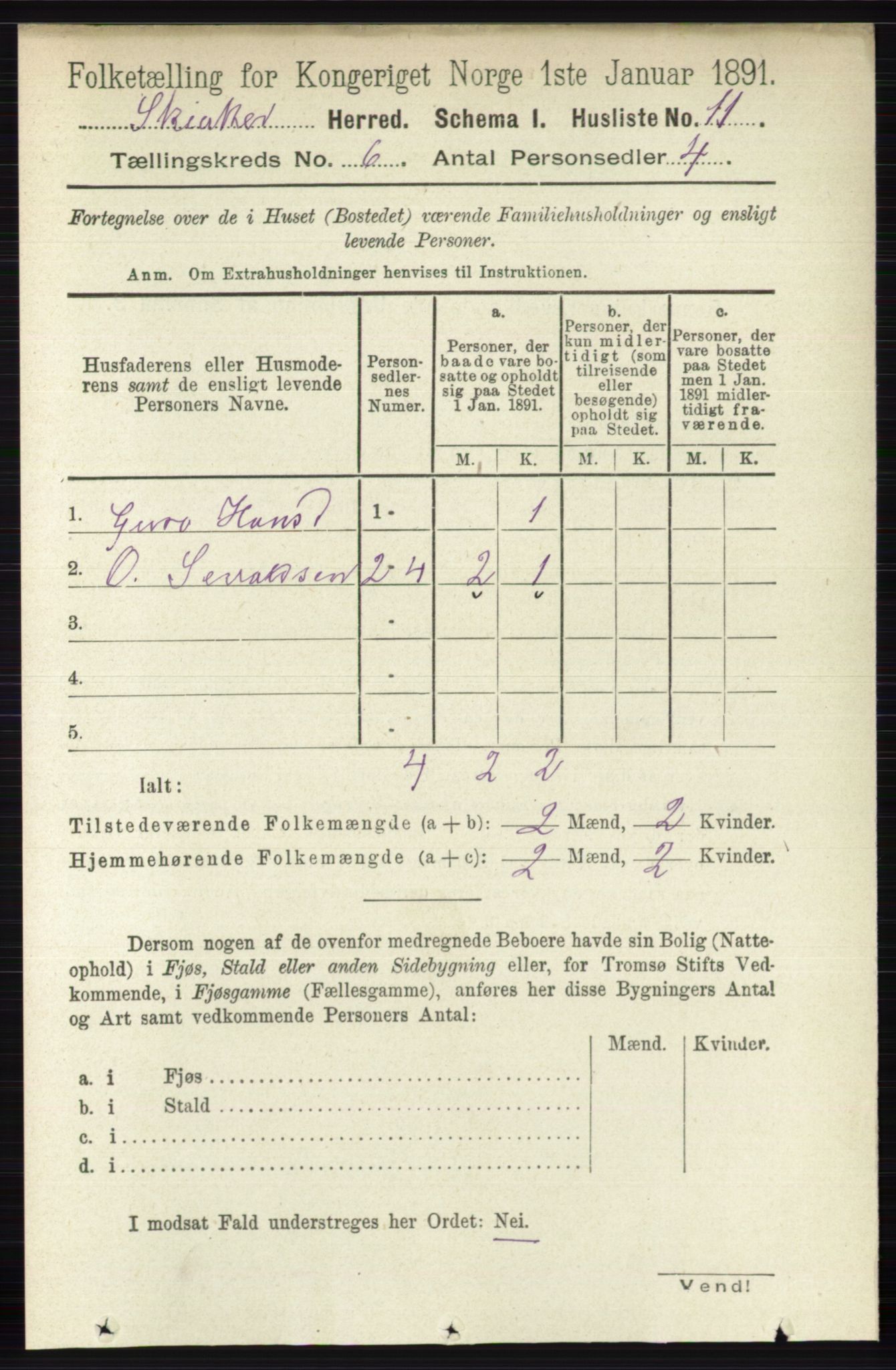 RA, 1891 census for 0513 Skjåk, 1891, p. 1992