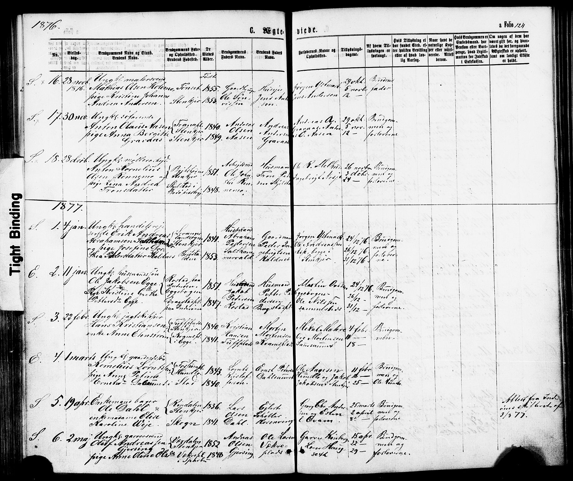 Ministerialprotokoller, klokkerbøker og fødselsregistre - Nord-Trøndelag, SAT/A-1458/739/L0370: Parish register (official) no. 739A02, 1868-1881, p. 124