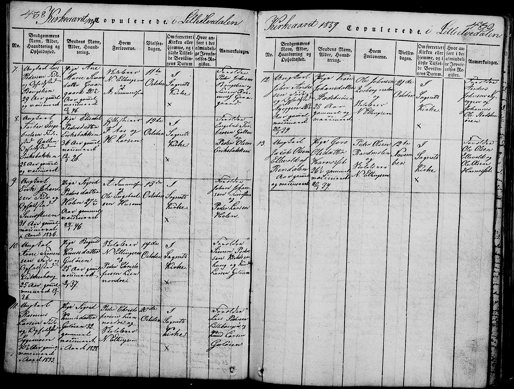 Tynset prestekontor, SAH/PREST-058/H/Ha/Hab/L0002: Parish register (copy) no. 2, 1814-1862, p. 438-439