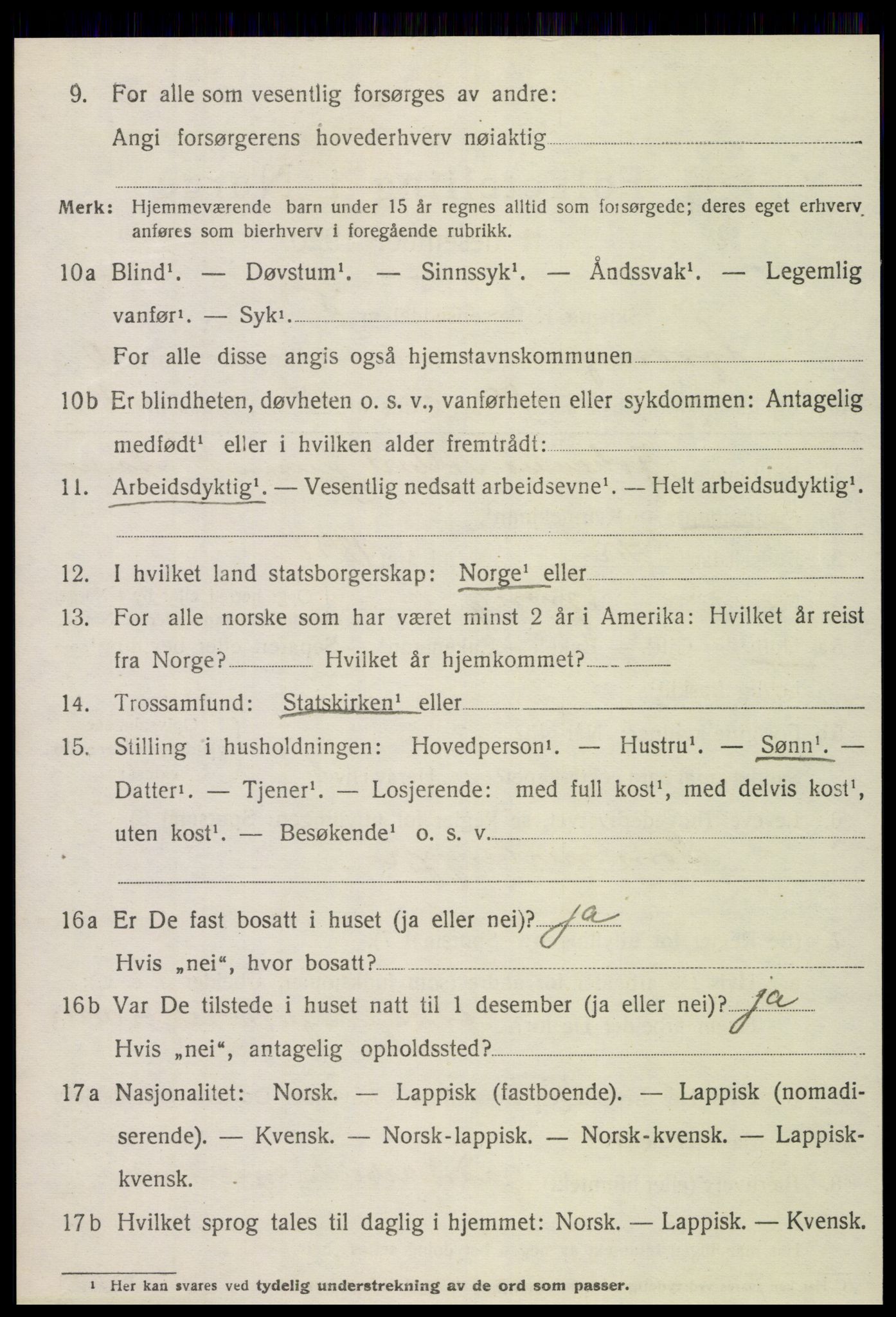 SAT, 1920 census for Grong, 1920, p. 6258