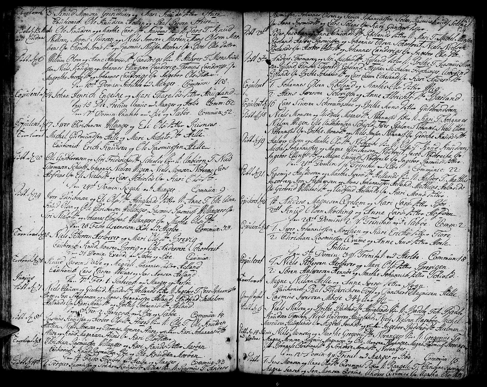 Manger sokneprestembete, SAB/A-76801/H/Haa: Parish register (official) no. A 1, 1759-1791, p. 129