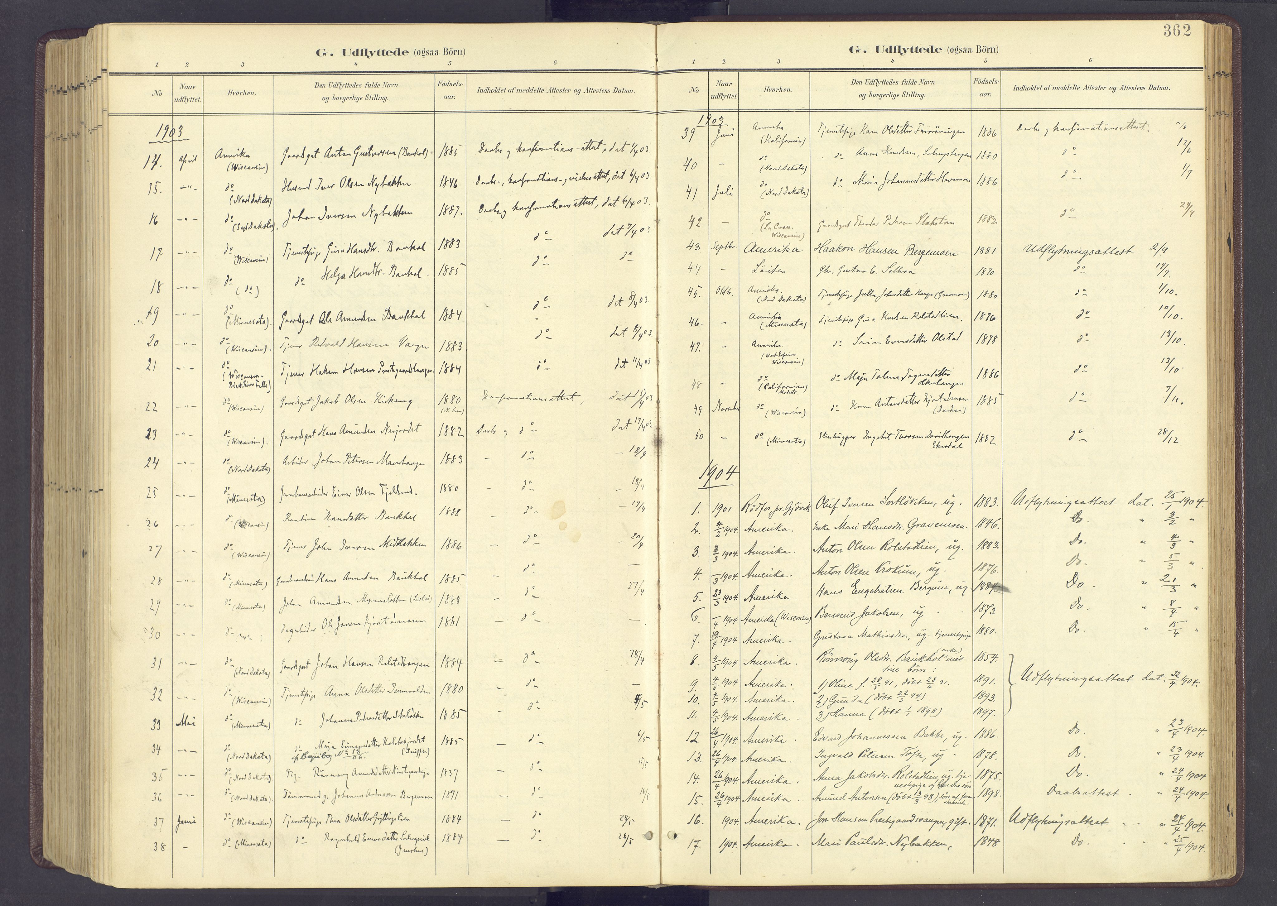 Sør-Fron prestekontor, SAH/PREST-010/H/Ha/Haa/L0004: Parish register (official) no. 4, 1898-1919, p. 362