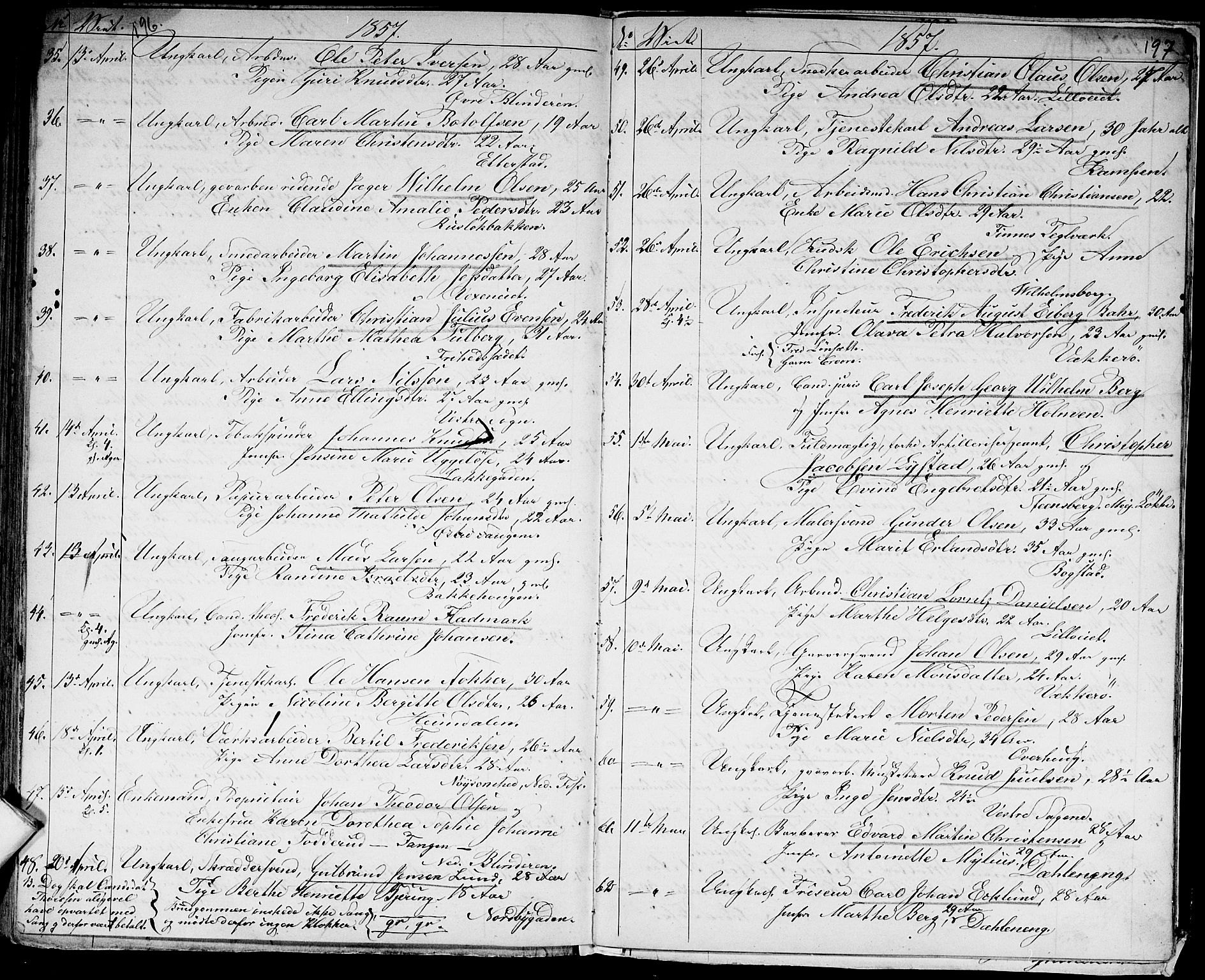 Aker prestekontor kirkebøker, AV/SAO-A-10861/G/L0011: Parish register (copy) no. 11, 1846-1859, p. 196-197