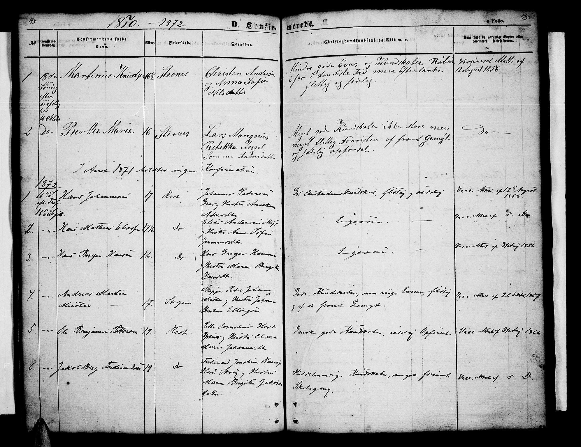 Ministerialprotokoller, klokkerbøker og fødselsregistre - Nordland, AV/SAT-A-1459/808/L0130: Parish register (copy) no. 808C01, 1851-1878, p. 194-195