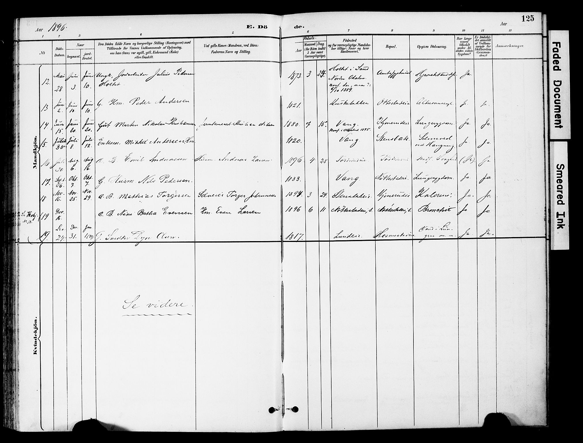 Stange prestekontor, AV/SAH-PREST-002/K/L0021: Parish register (official) no. 21, 1891-1902, p. 125