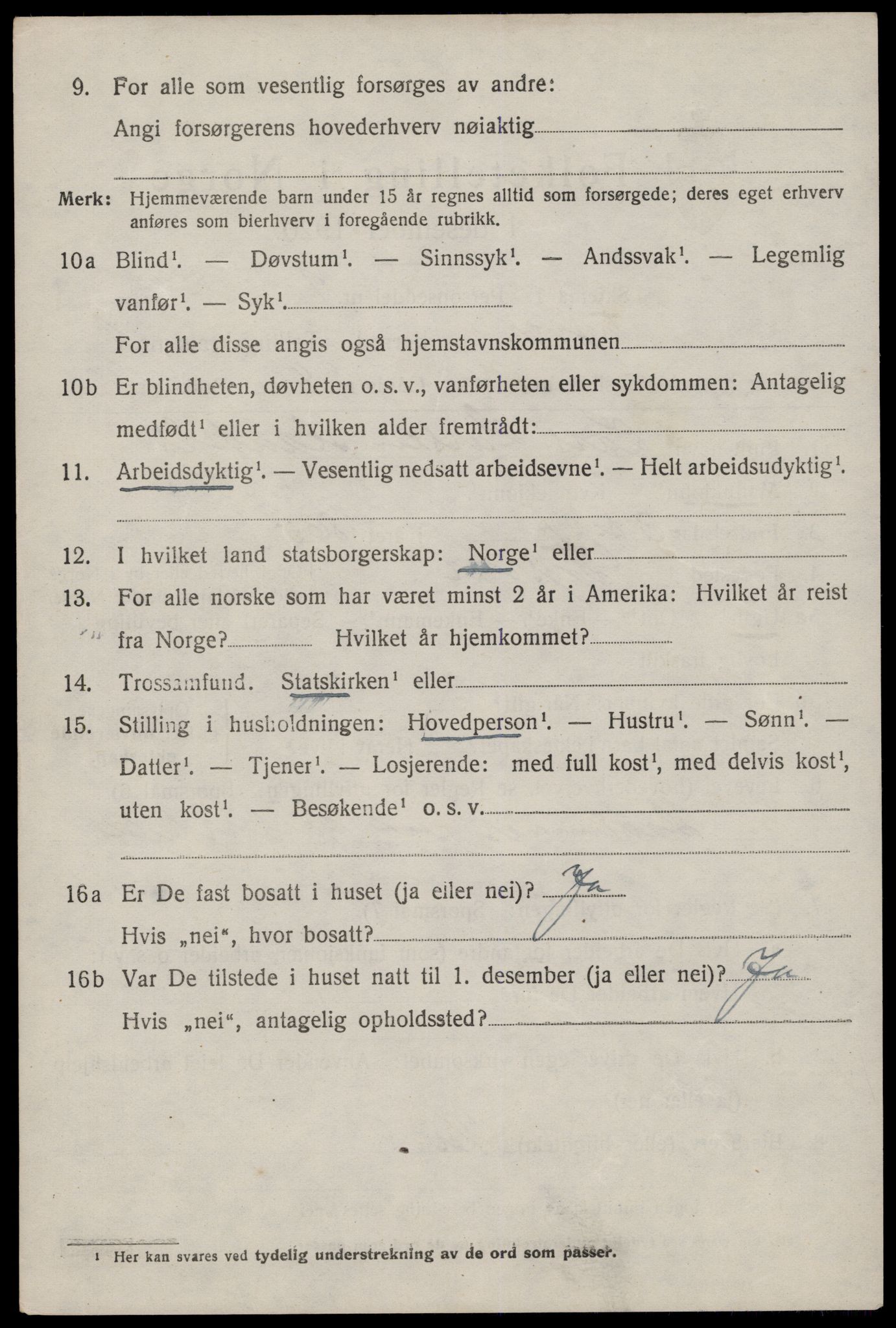 SAST, 1920 census for Tysvær, 1920, p. 1161