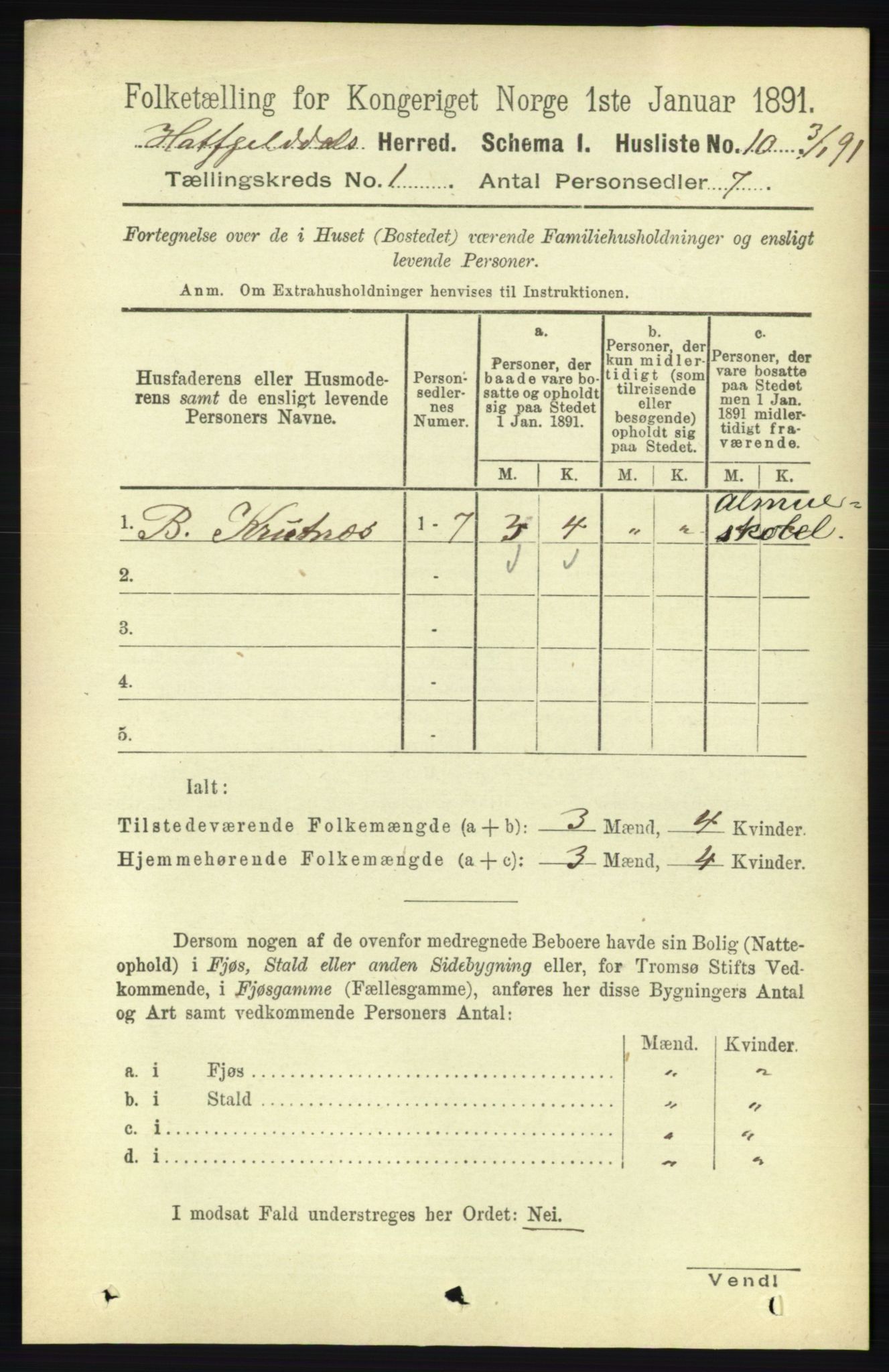 RA, 1891 census for 1826 Hattfjelldal, 1891, p. 27