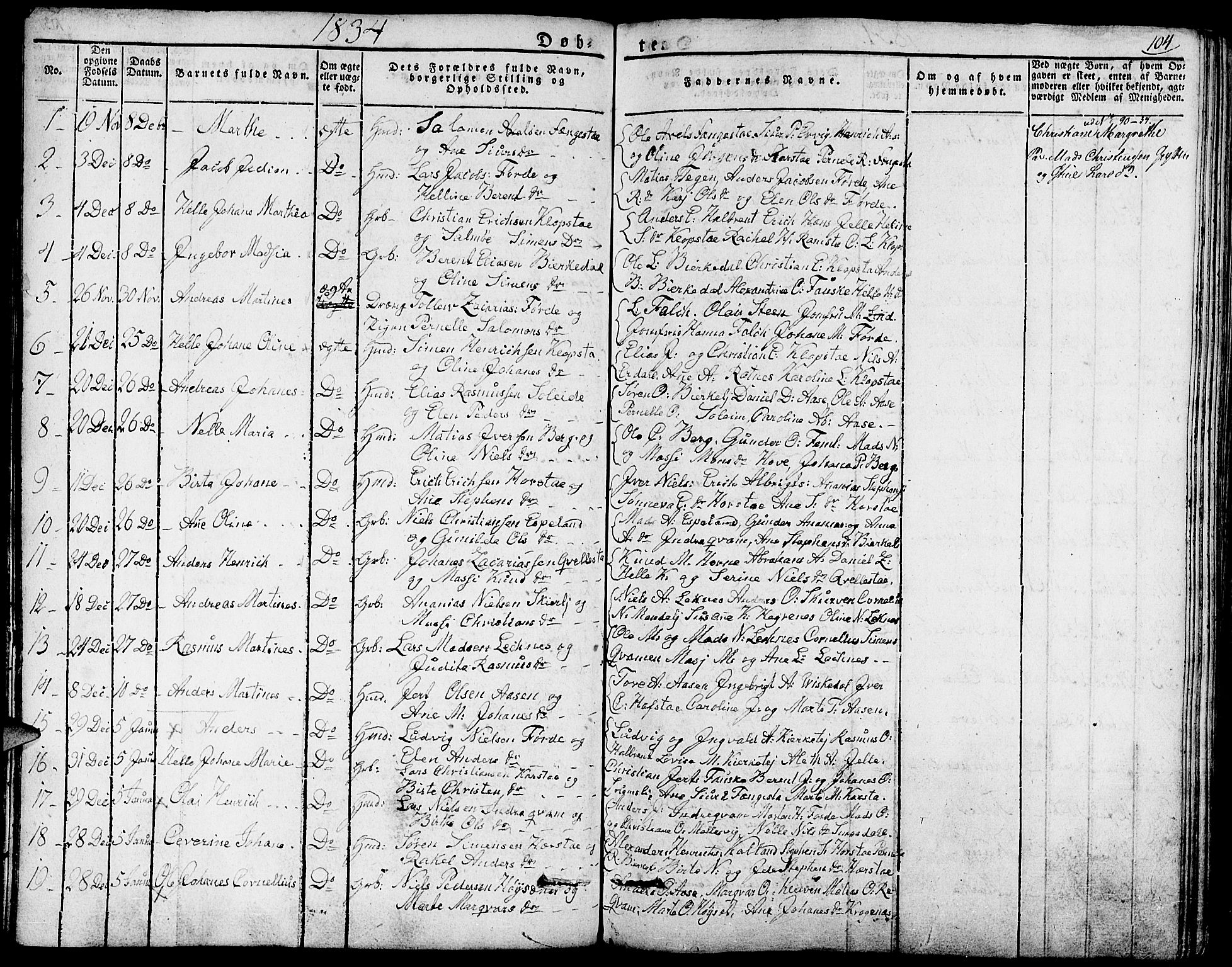 Førde sokneprestembete, SAB/A-79901/H/Haa/Haaa/L0006: Parish register (official) no. A 6, 1821-1842, p. 104