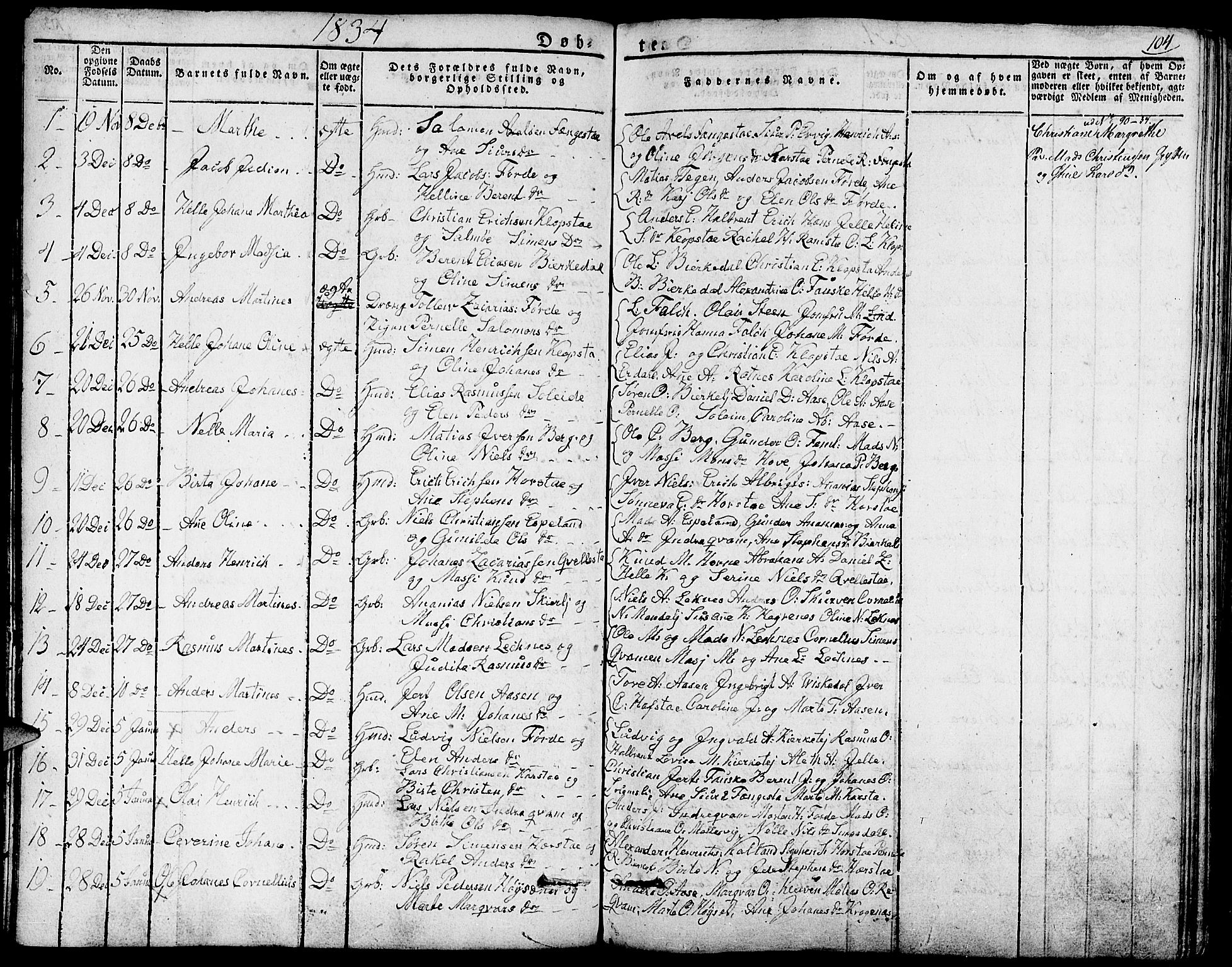 Førde sokneprestembete, AV/SAB-A-79901/H/Haa/Haaa/L0006: Parish register (official) no. A 6, 1821-1842, p. 104