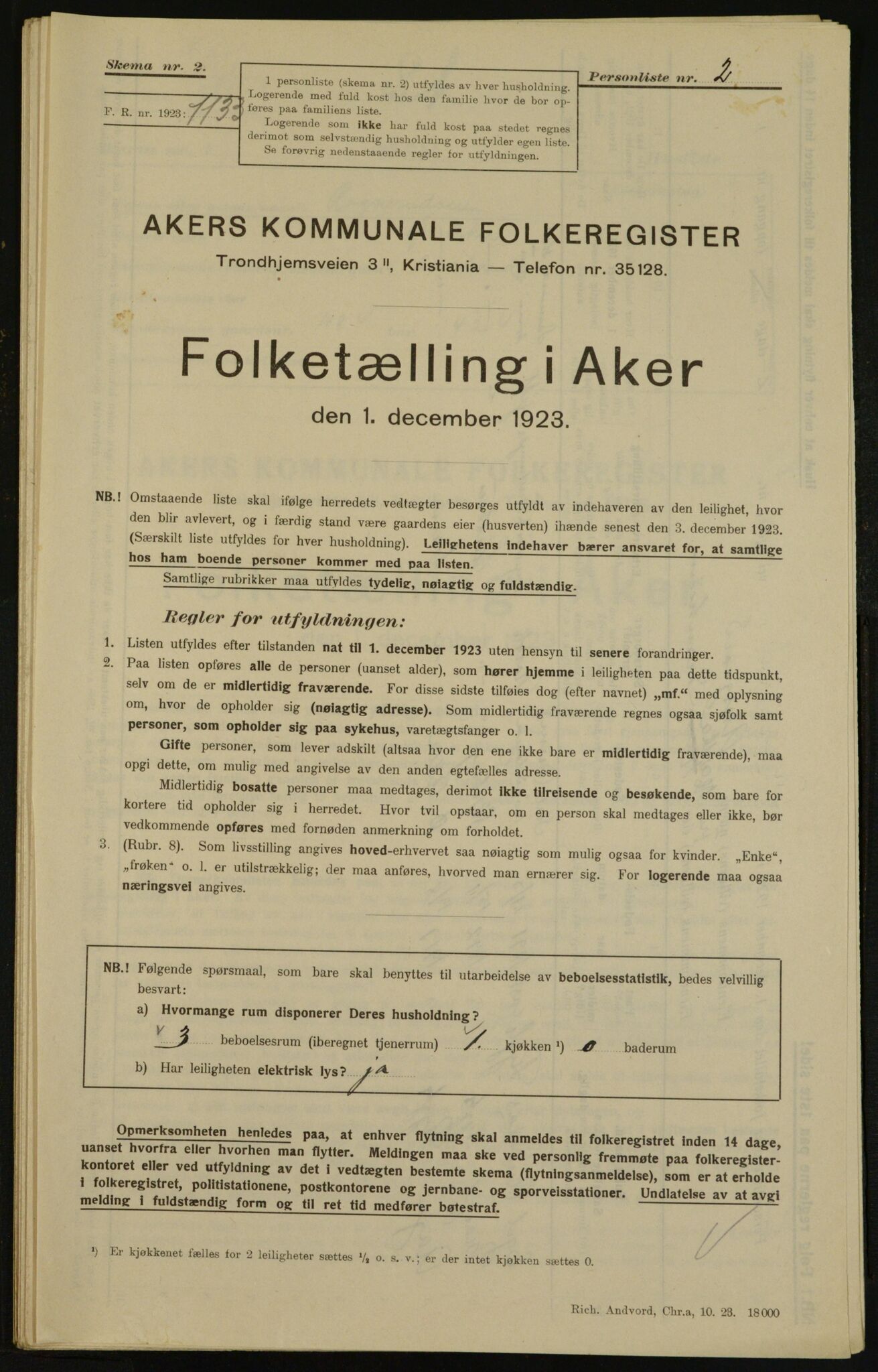 , Municipal Census 1923 for Aker, 1923, p. 29684