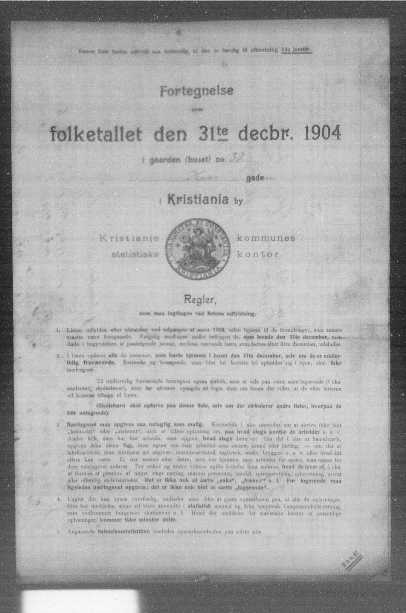 OBA, Municipal Census 1904 for Kristiania, 1904, p. 10379