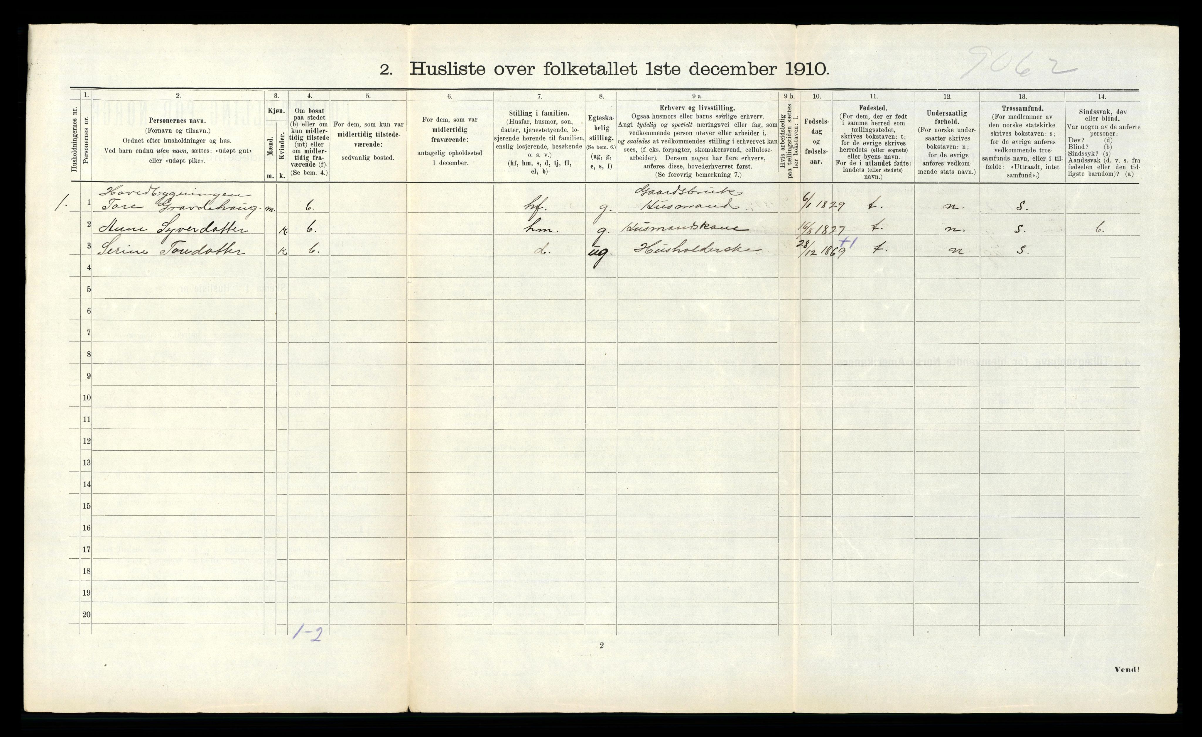 RA, 1910 census for Grytten, 1910, p. 553