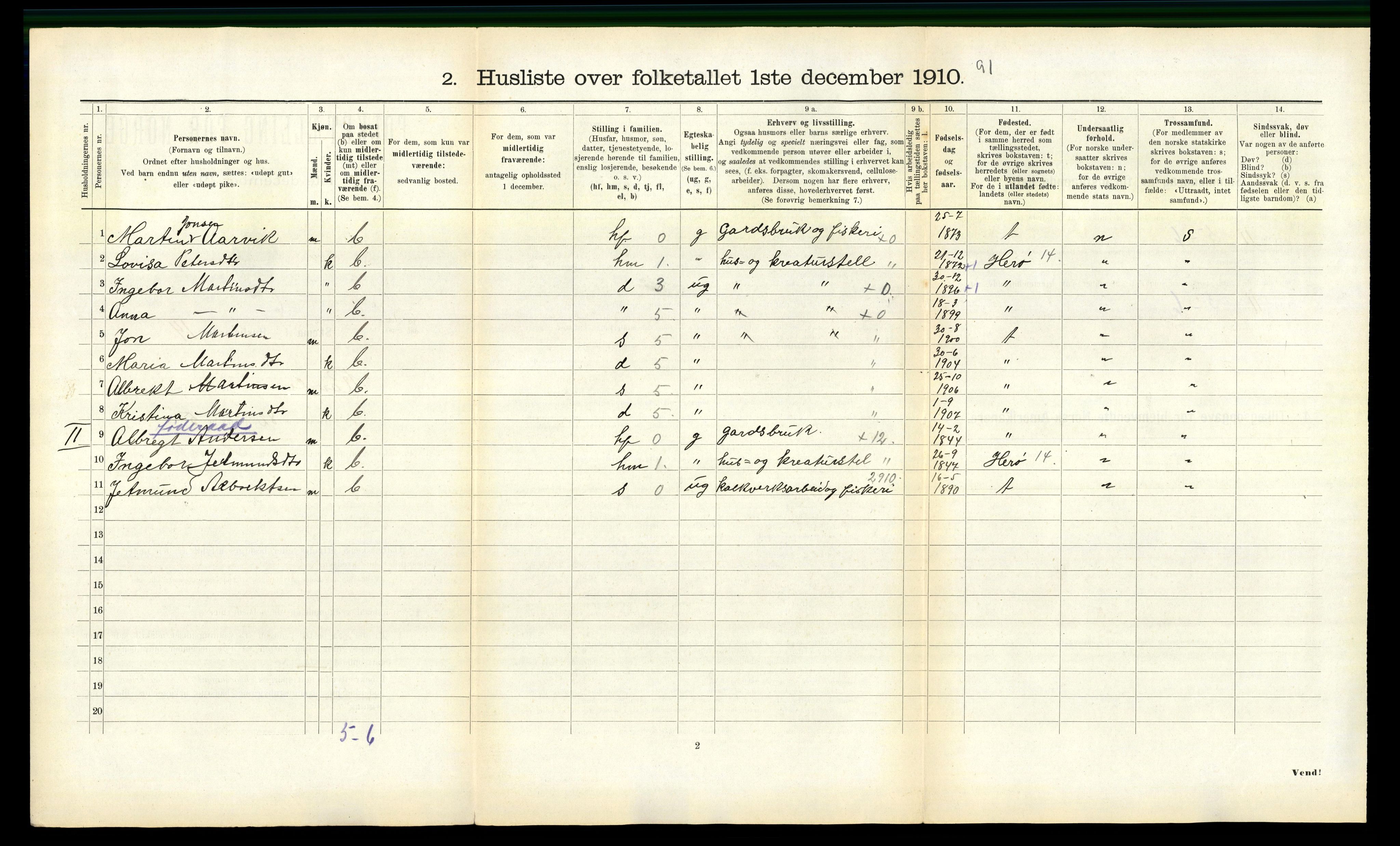 RA, 1910 census for Rovde, 1910, p. 51