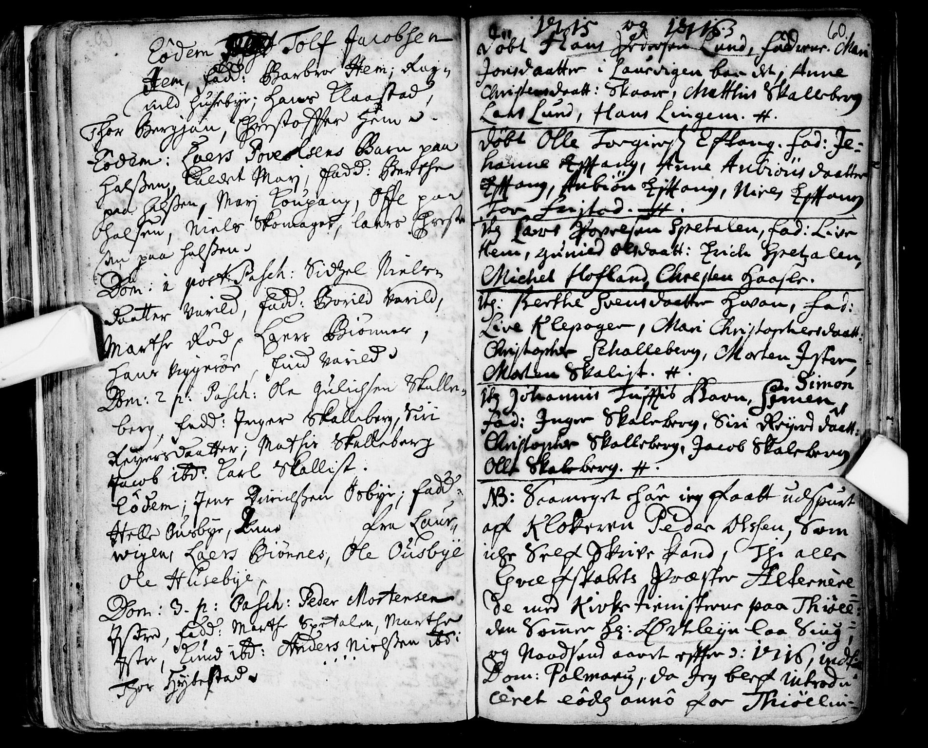 Tjølling kirkebøker, SAKO/A-60/F/Fa/L0001: Parish register (official) no. 1, 1670-1716, p. 60