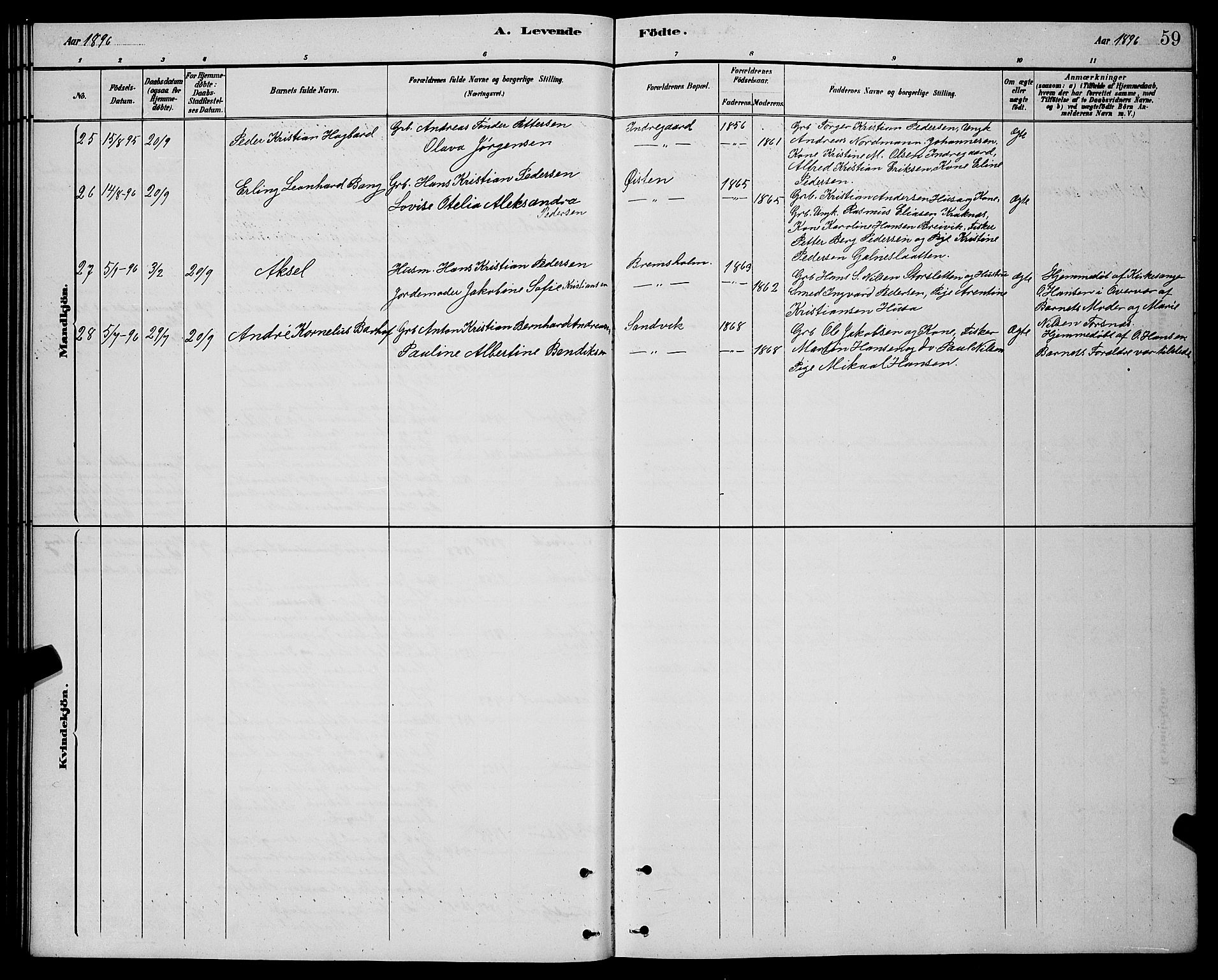 Lenvik sokneprestembete, AV/SATØ-S-1310/H/Ha/Hab/L0021klokker: Parish register (copy) no. 21, 1884-1900, p. 59