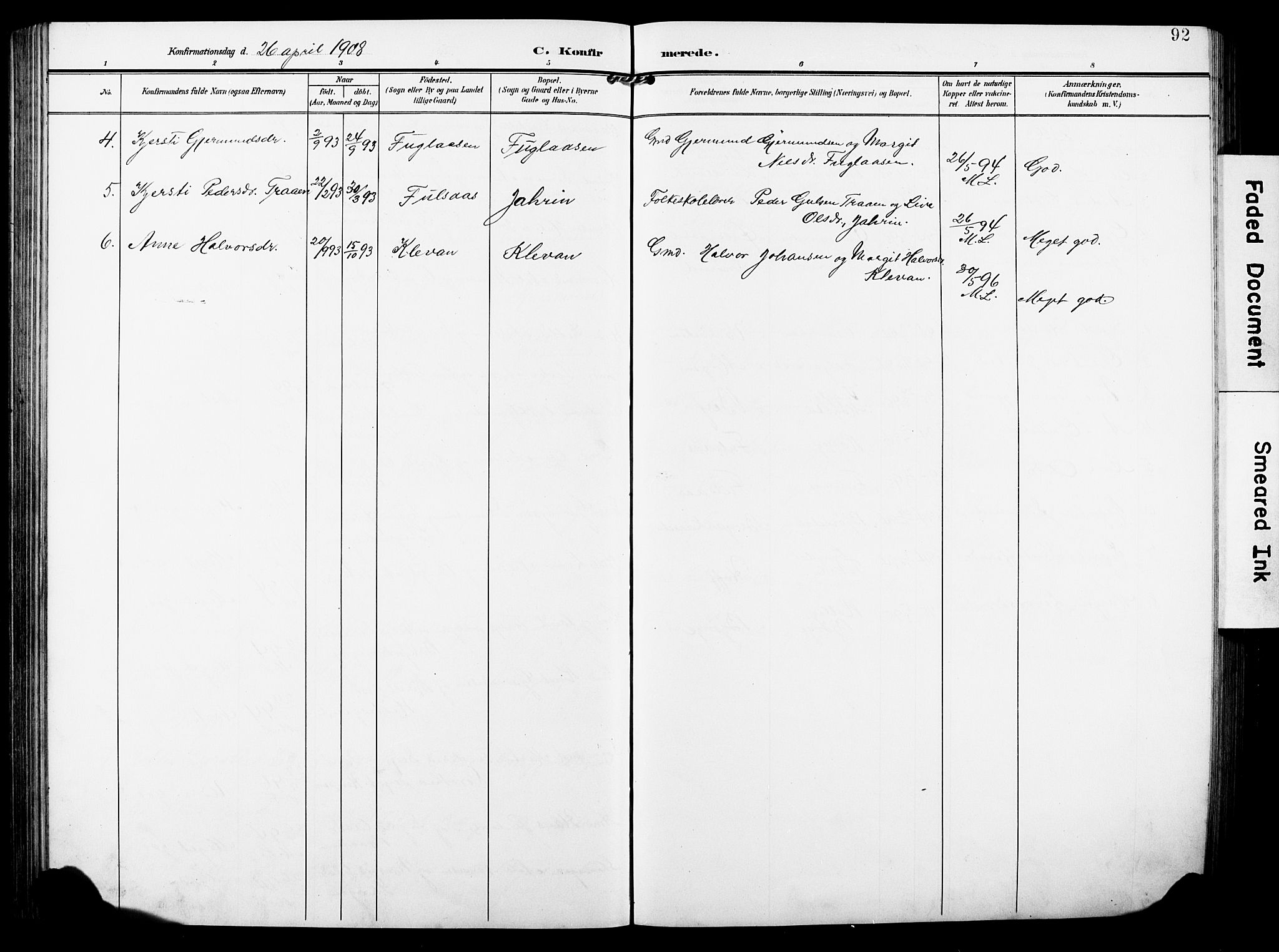 Rollag kirkebøker, SAKO/A-240/G/Ga/L0005: Parish register (copy) no. I 5, 1904-1932, p. 92