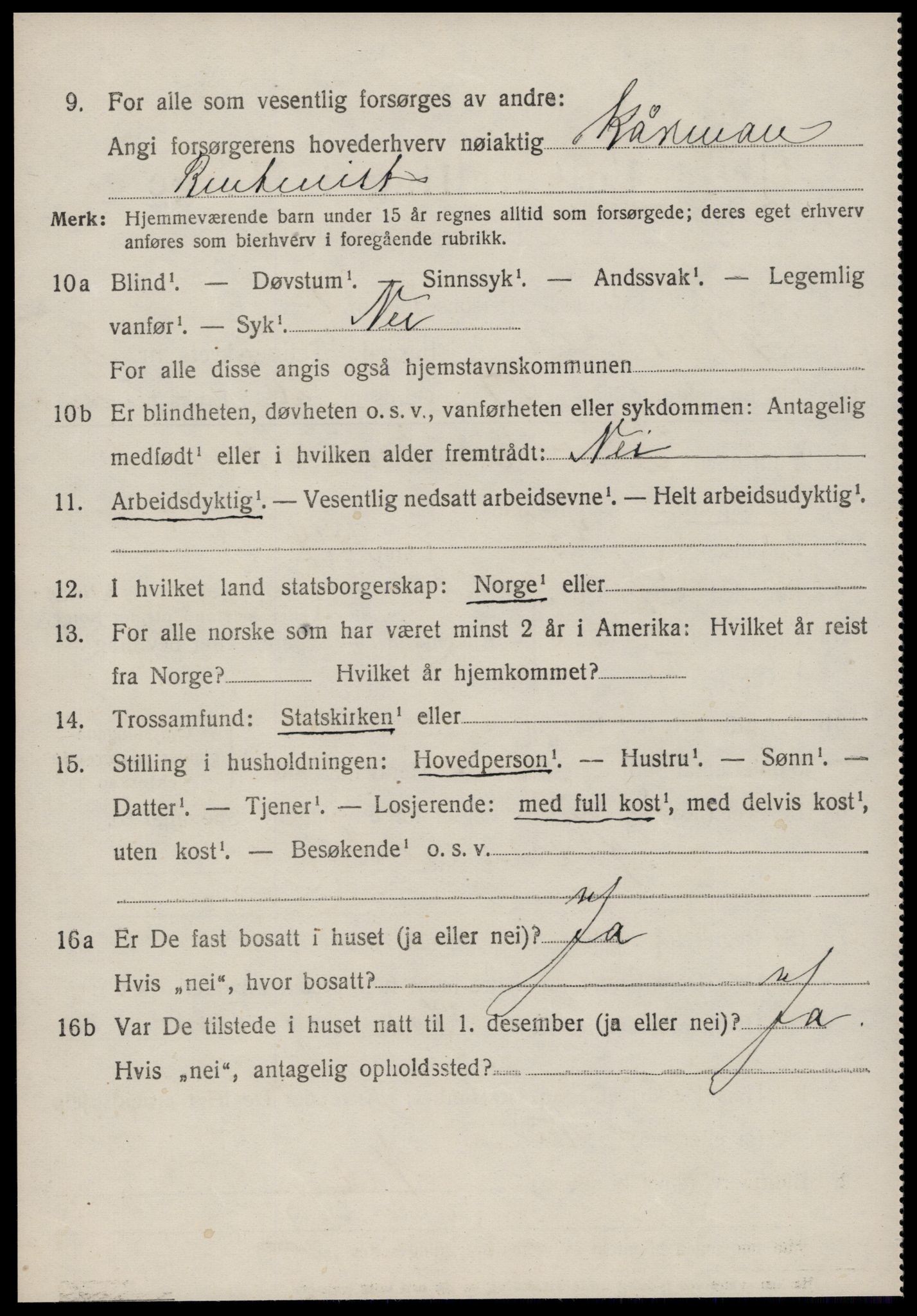 SAT, 1920 census for Kvernes, 1920, p. 1152